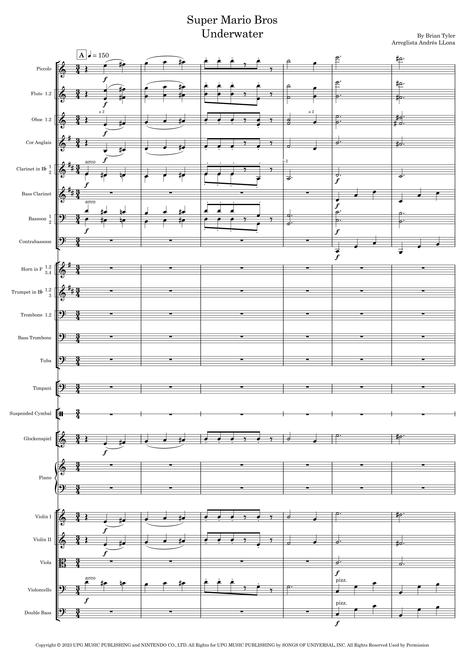 Super Mario Bros. Opus (arr. Andrés LLona) by Brian Tyler Full Orchestra