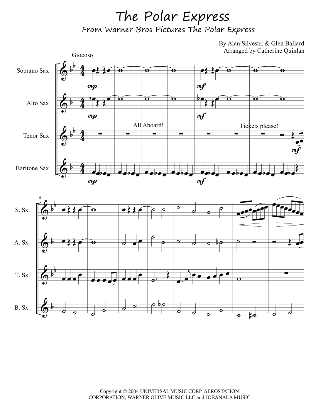 The Polar Express (arr. Catherine Quinlan) by Alan Silvestri Sheet ...