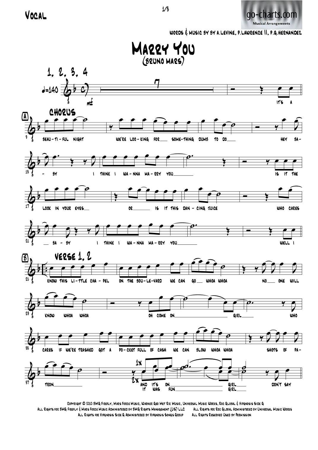 Marry You (arr. Andy Davidson go-charts.com) by Bruno Mars 管弦乐团 - 预览