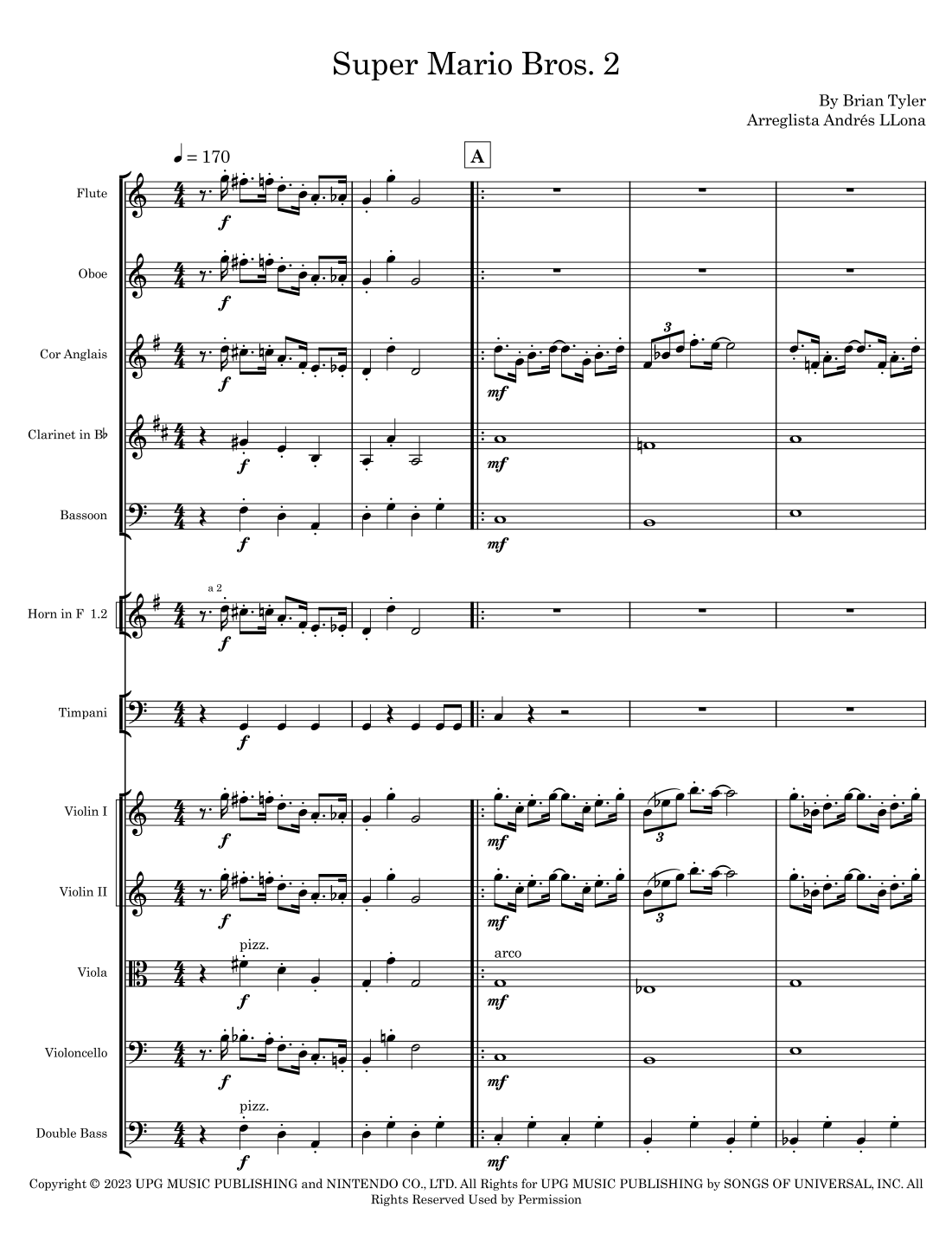 Super Mario Bros. Opus (arr. Andrés LLona) by Brian Tyler Full Orchestra