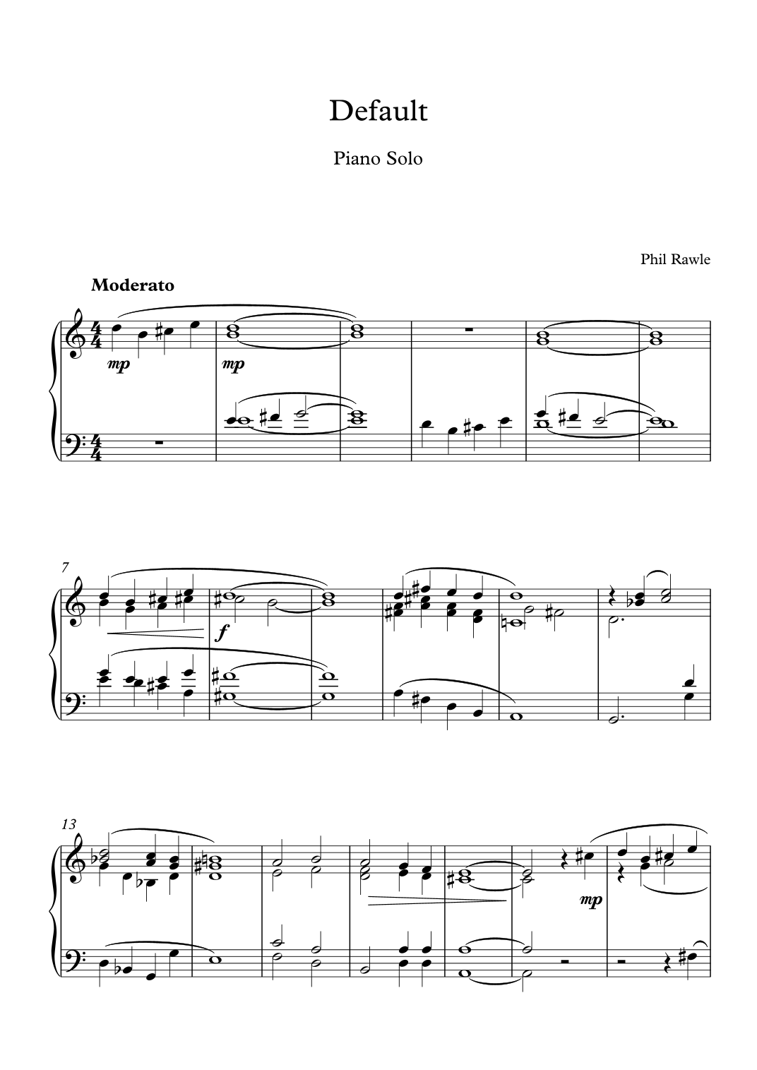 Default - Piano Solo by Phil Rawle Sheet Music for Piano Solo at Sheet ...