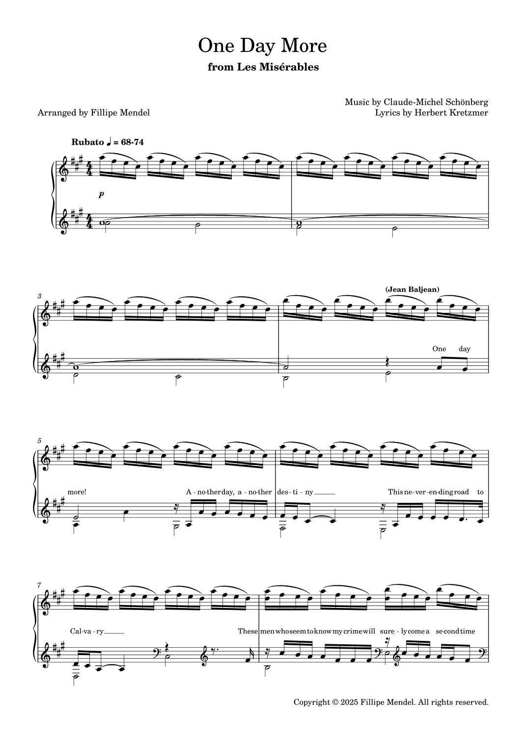 One Day More (from Les Miserables) (arr. Fillipe Mendel) by Alain ...
