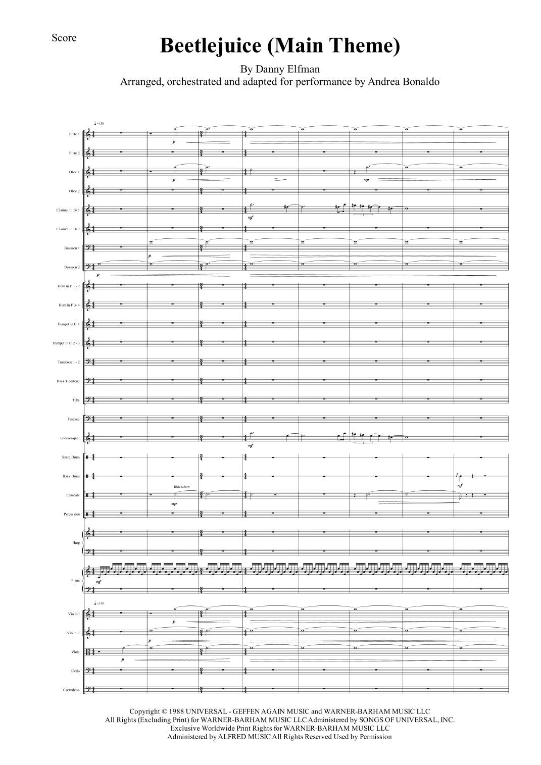 Beetlejuice (Main Theme) (arr. Andrea Bonaldo) by Danny Elfman Full Orchestra