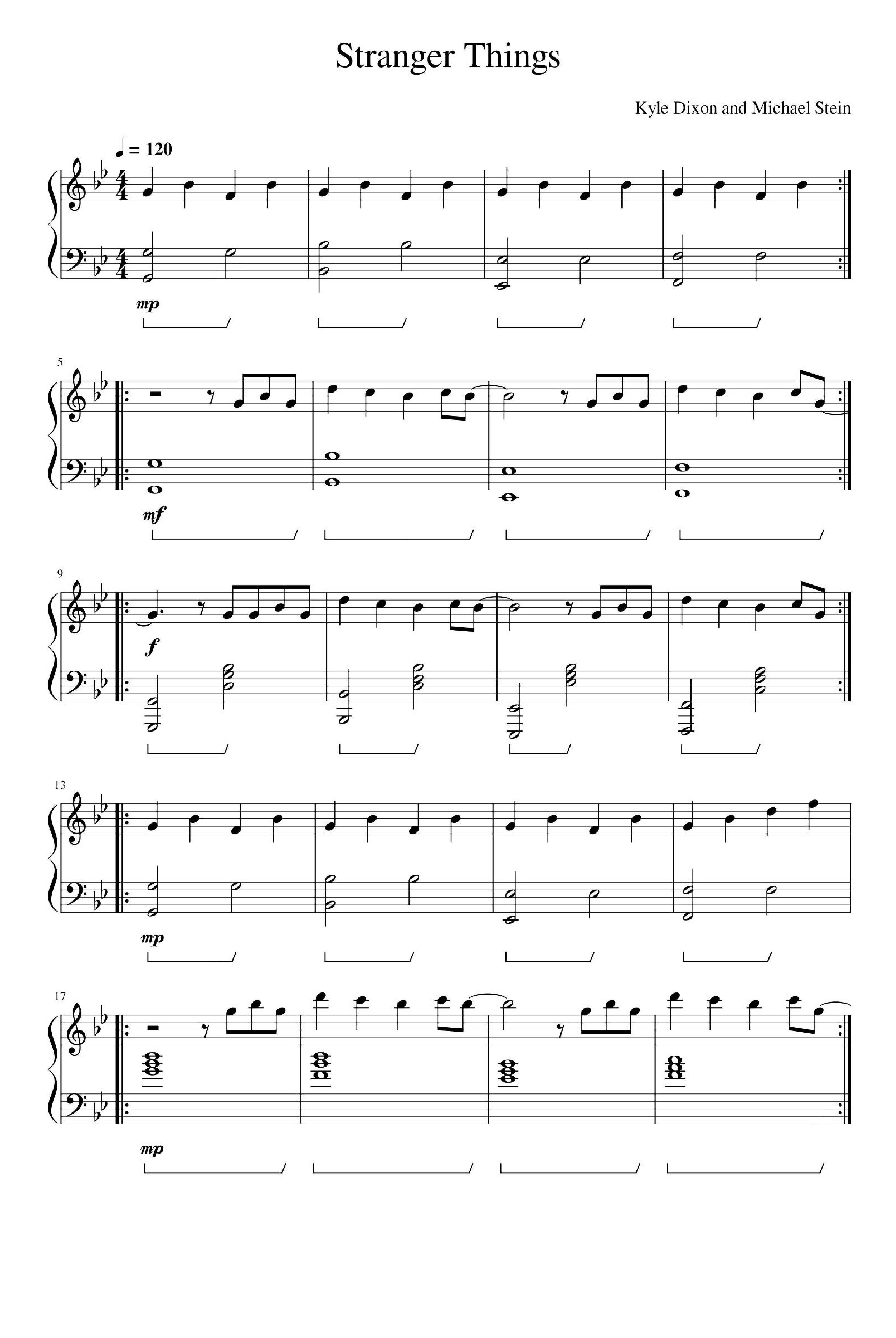 Stranger Things Main Title Theme (arr. Michael Stein/ Kyle Dixon by ...