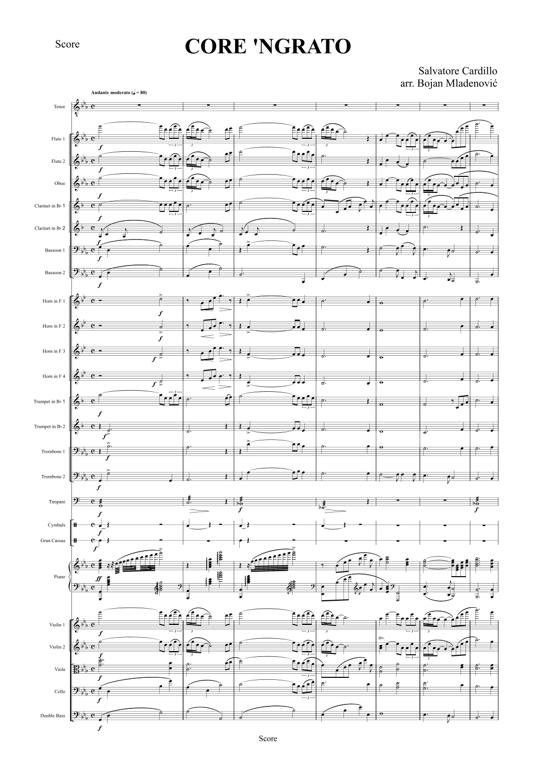 Core Ngrato (arr. Bojan Mladenović) by William Bryant 管弦乐团 - 预览