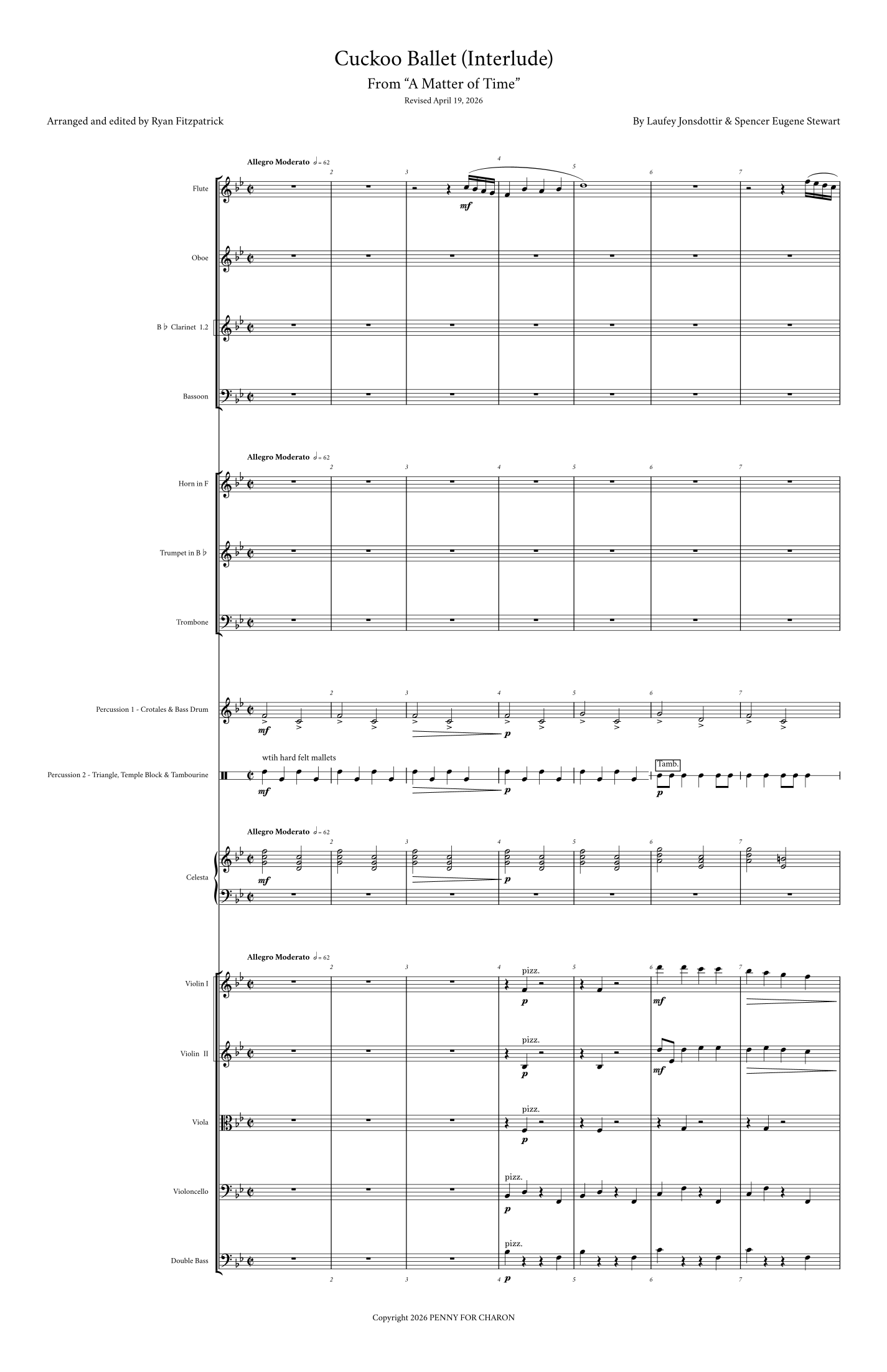 Cuckoo Ballet Interlude (arr. Ryan Fitzpatrick) by Laufey Jonsdottir Full Orchestra