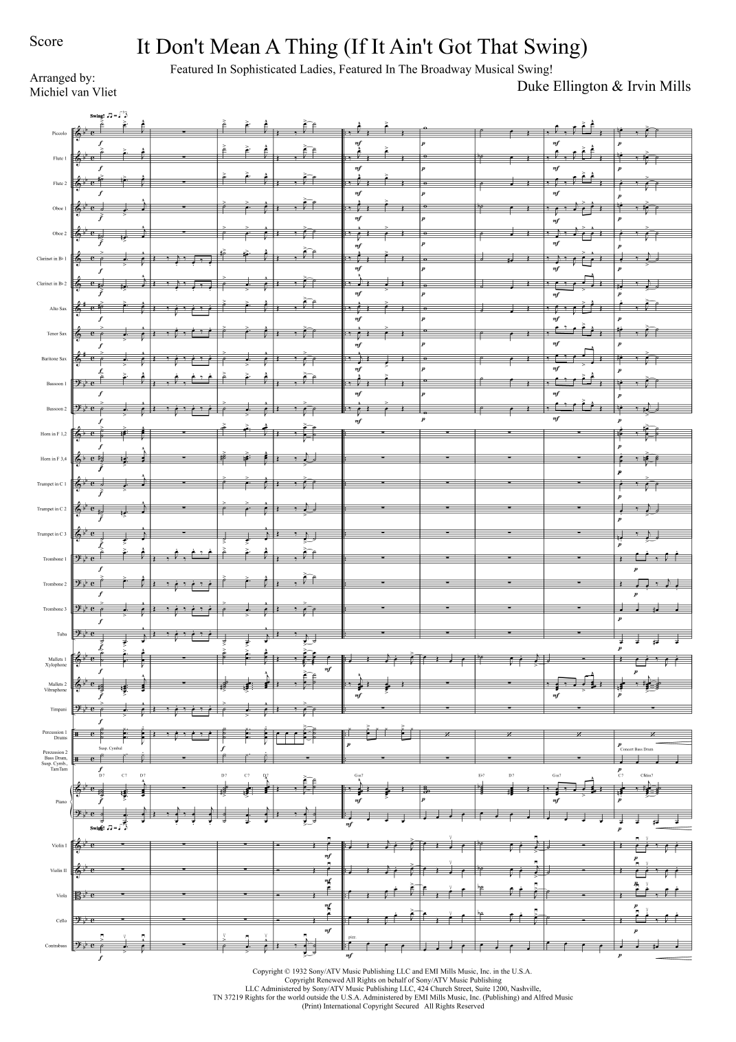 It Don't Mean A Thing (If It Ain't Got That Swing) (arr. Michiel van Vliet) by Duke Ellington Full Orchestra