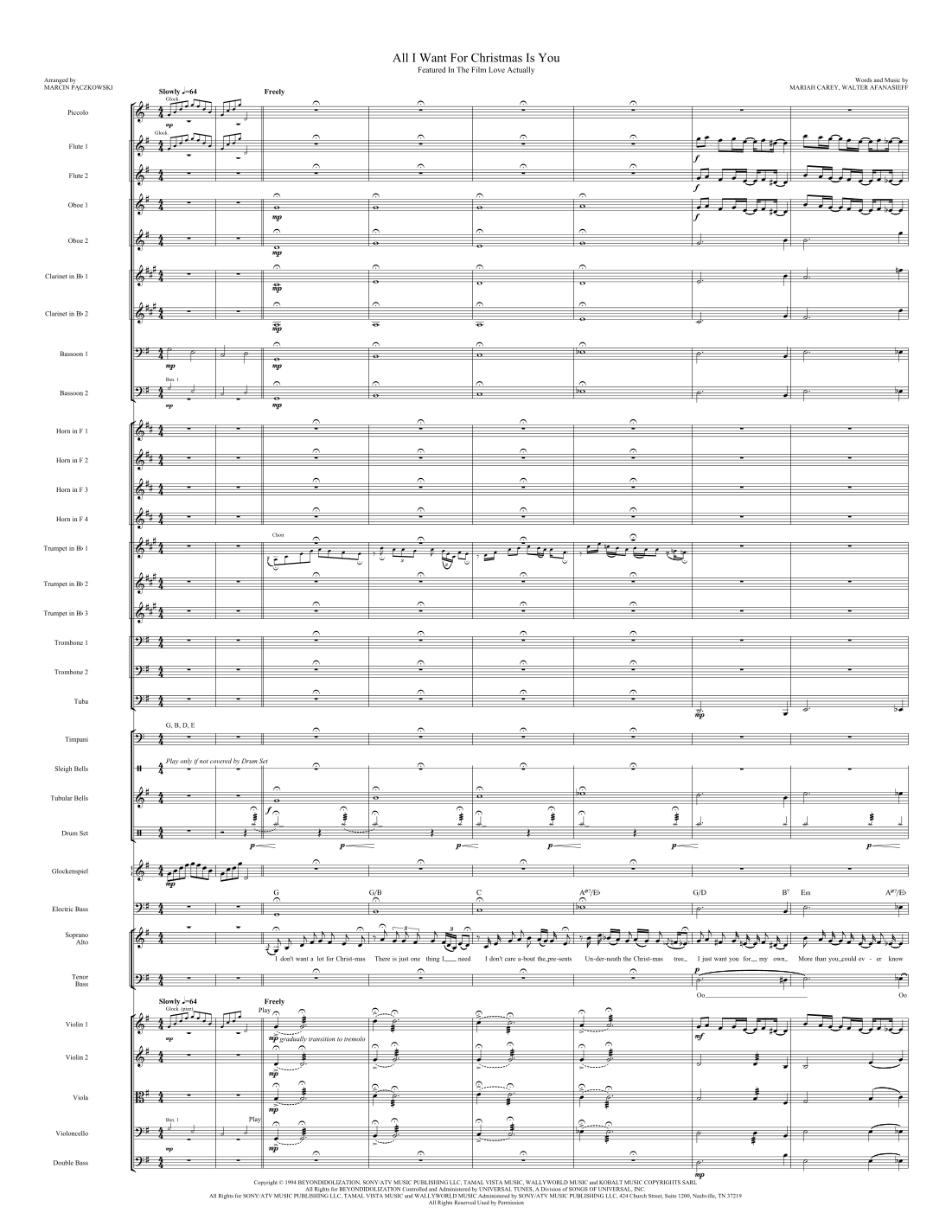 All I Want For Christmas Is You (arr. Marcin Pączkowski) by Mariah Carey Full Orchestra