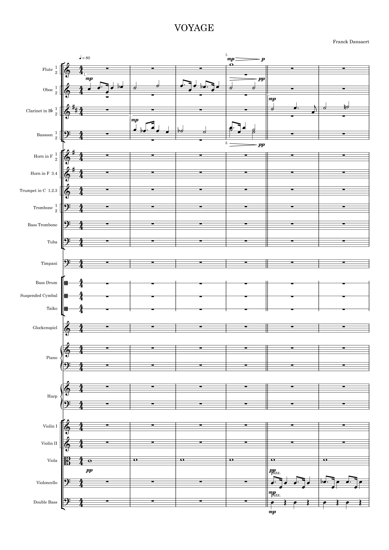 Voyage - 仅总谱 (Score Only) Franck Dansaert 管弦乐团 - 预览