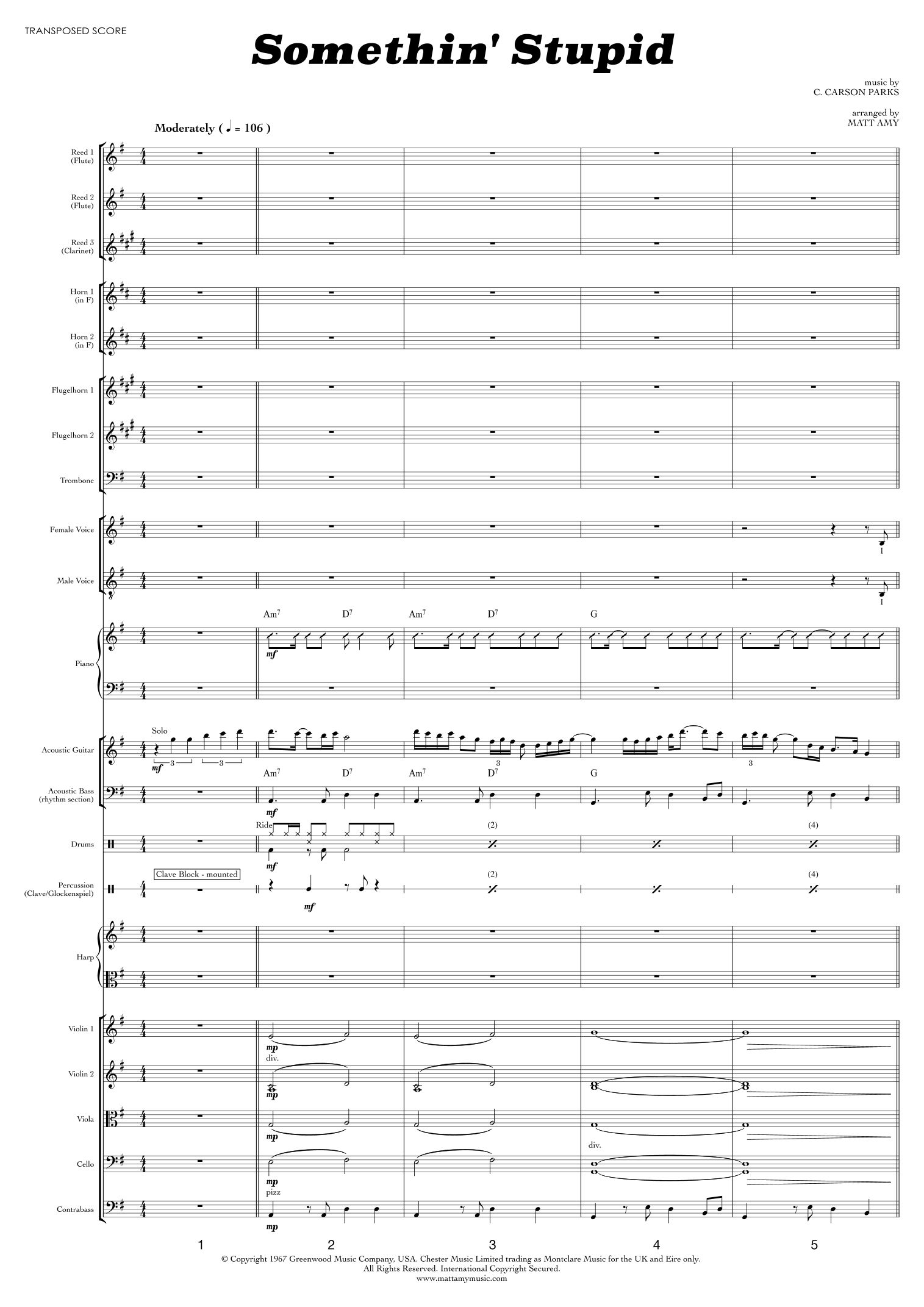 Somethin' Stupid (arr. Matt Amy) by Frank Sinatra Full Orchestra