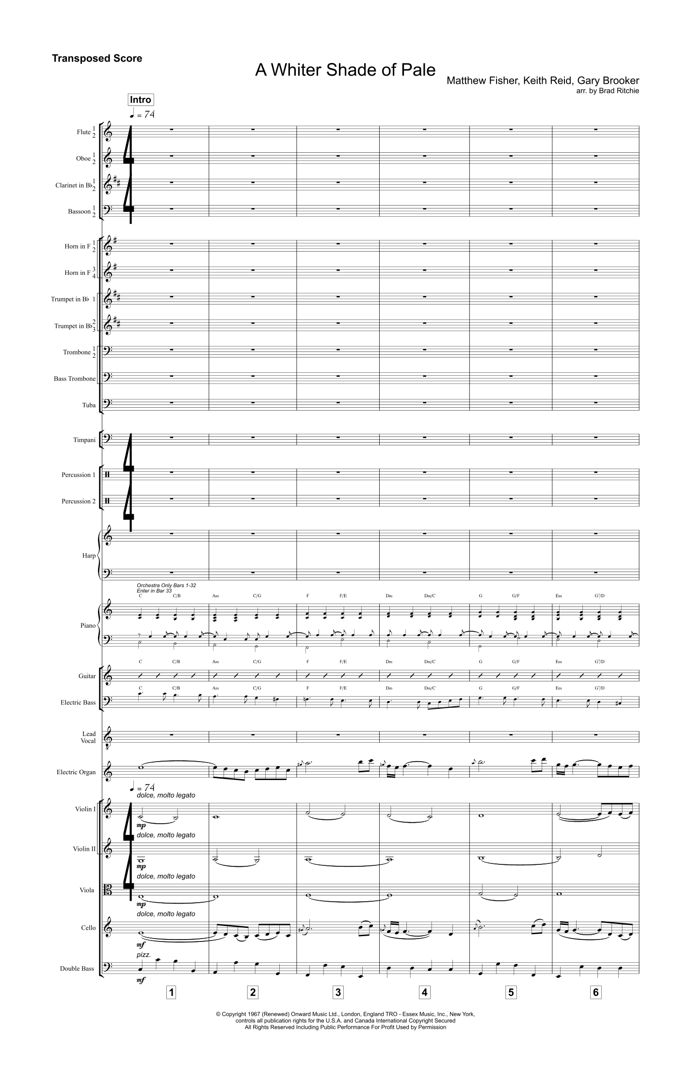 A Whiter Shade Of Pale (arr. Brad Ritchie) by Procol Harum Full Orchestra