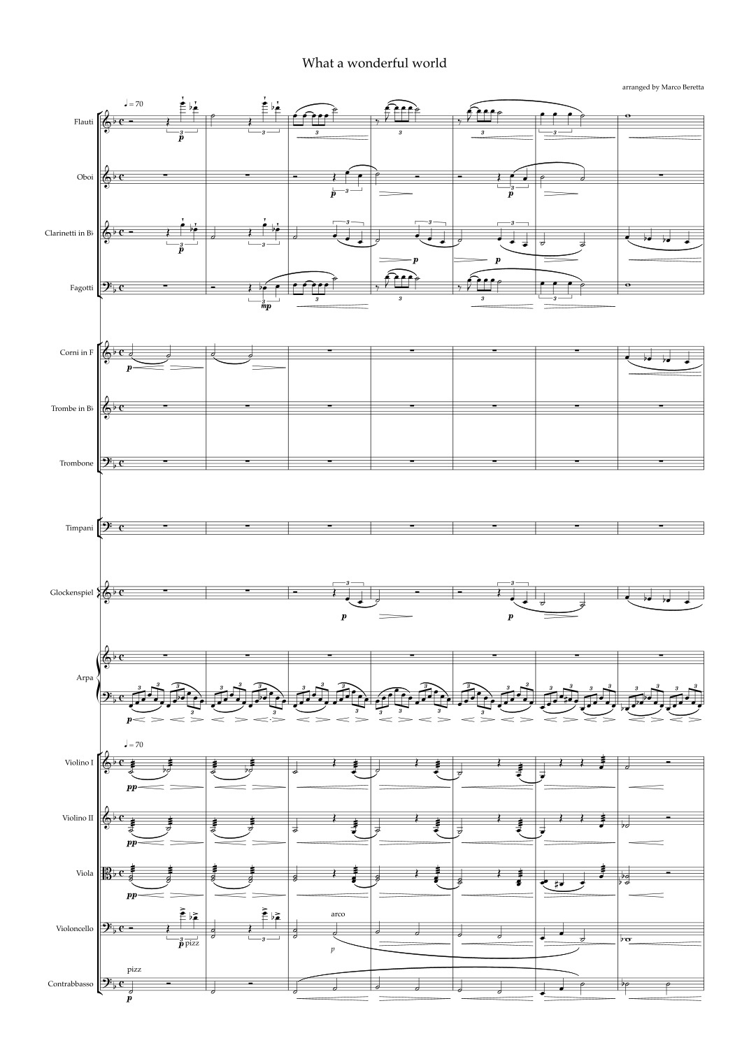 What A Wonderful World (arr. Marco Beretta) by Louis Armstrong Full Orchestra