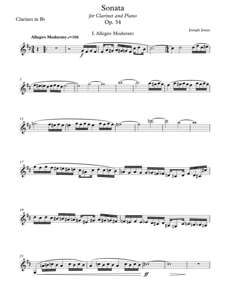 Sonata for Clarinet and Piano, Op. 34 Digital Sheet Music