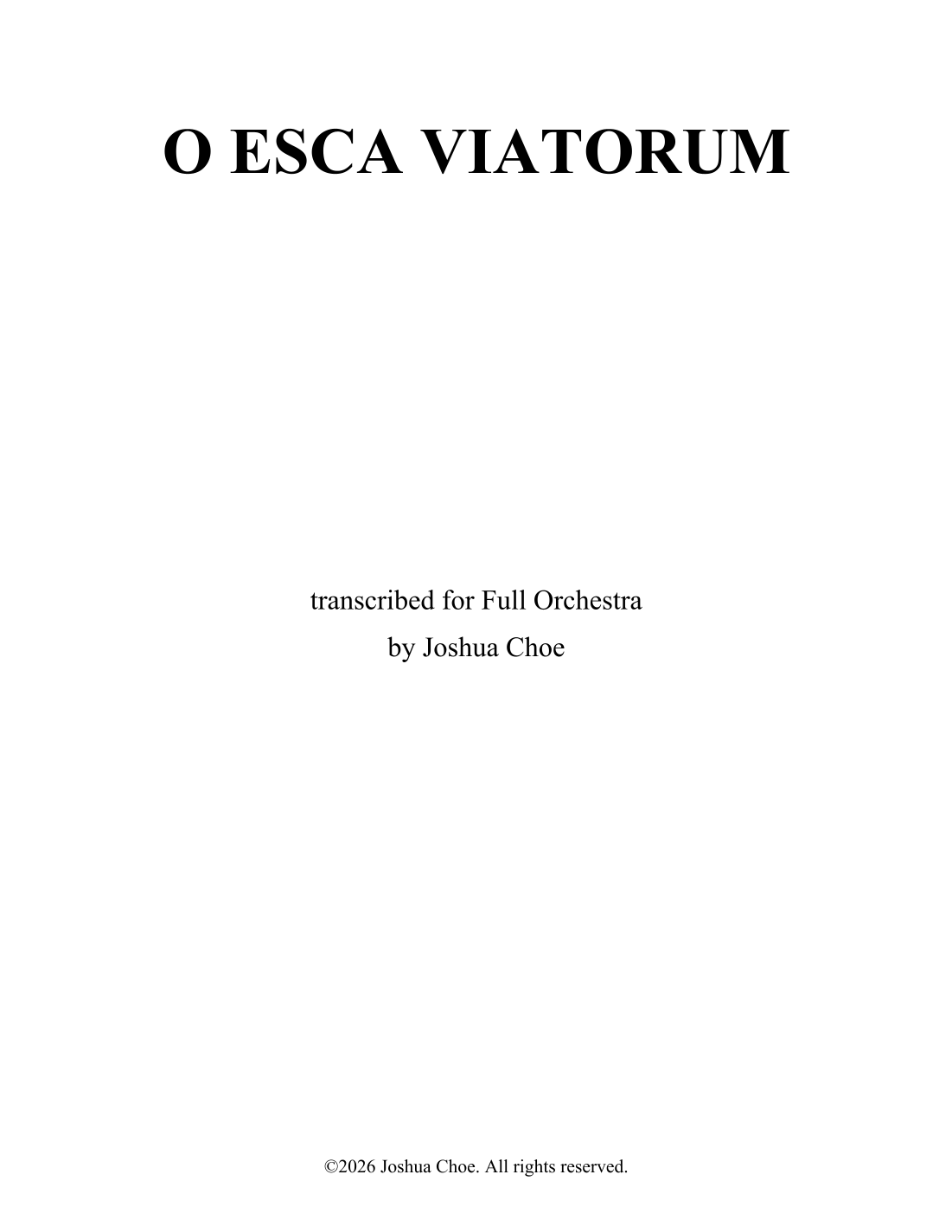 O esca viatorum (M. Haydn Harmonization) (arr. JMJ Arrangements) by Traditional Full Orchestra