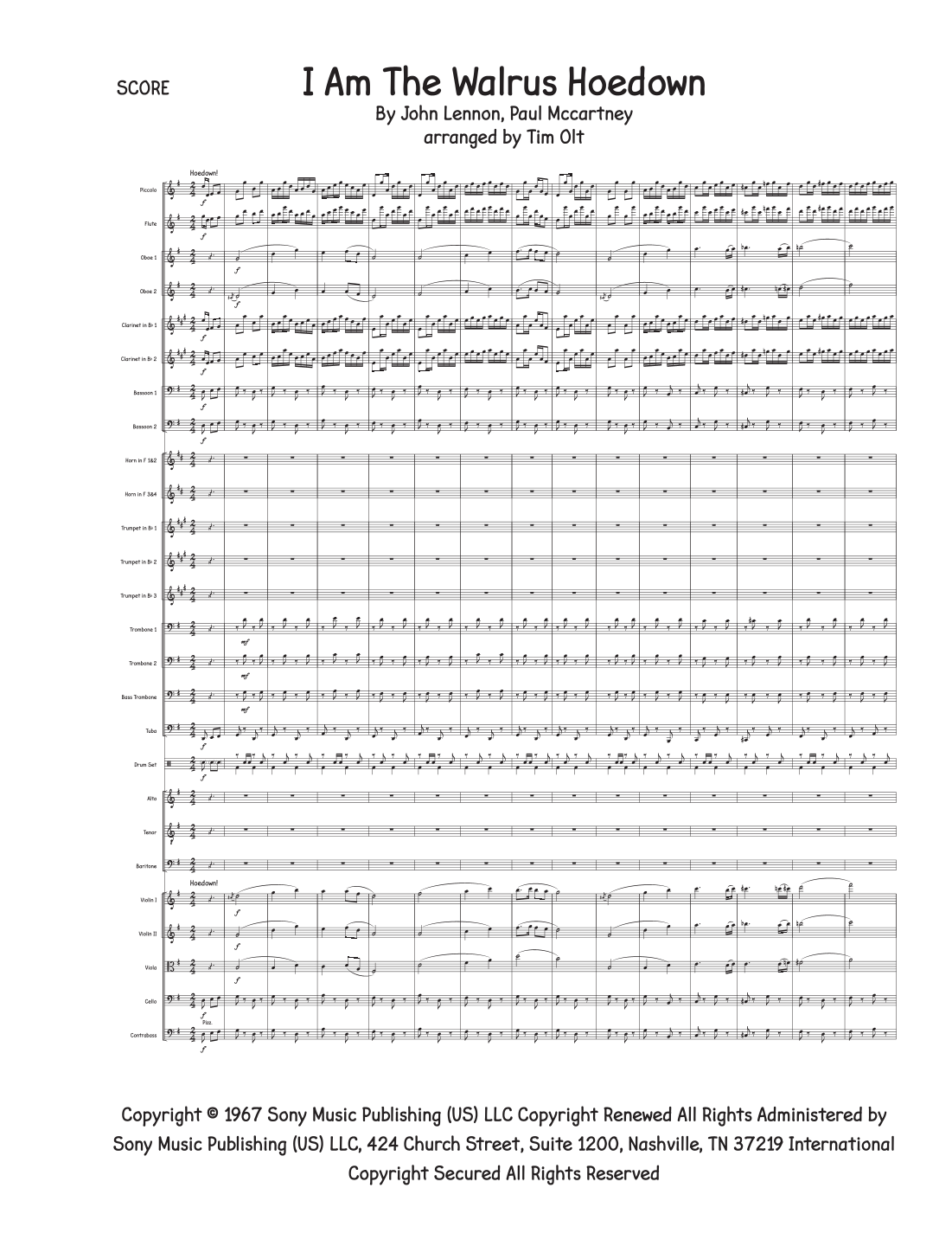I Am The Walrus (arr. Tim Olt) by Oasis Full Orchestra