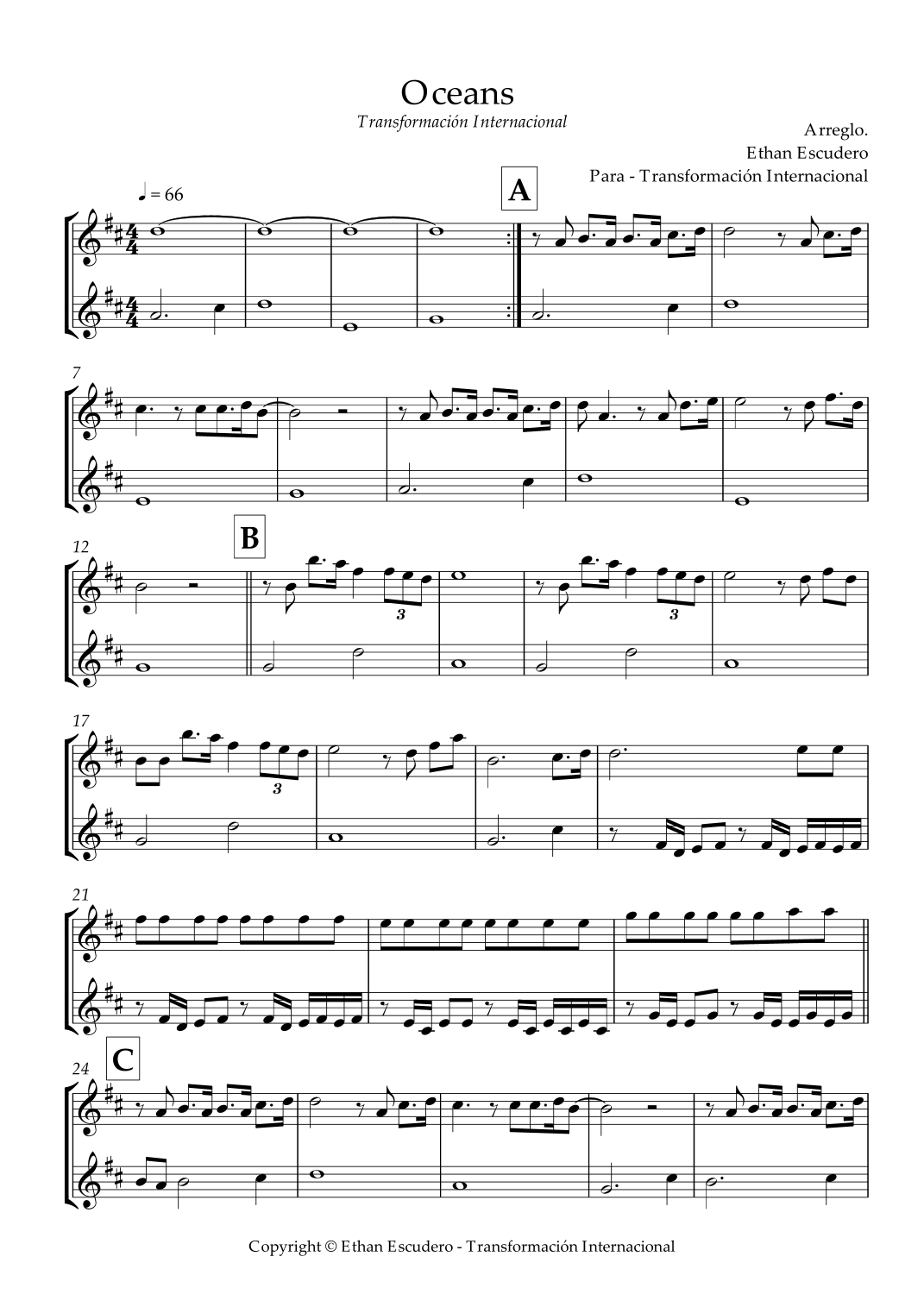 Oceans String Oceans (Where Feet May Fail) (arr. Ethan Escudero) by Hillsong United ...