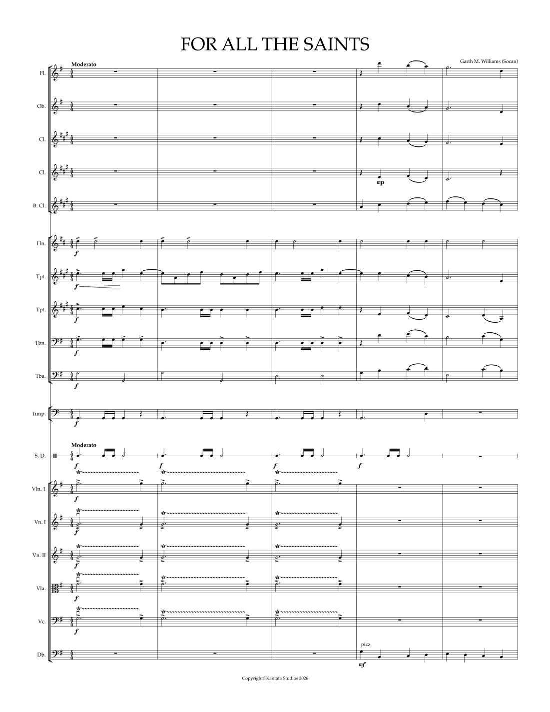 FOR ALL THE SAINTS FOR FULL ORCHESTRA (arr. Garth Williams) by Garth Williams 管弦乐团 - 预览