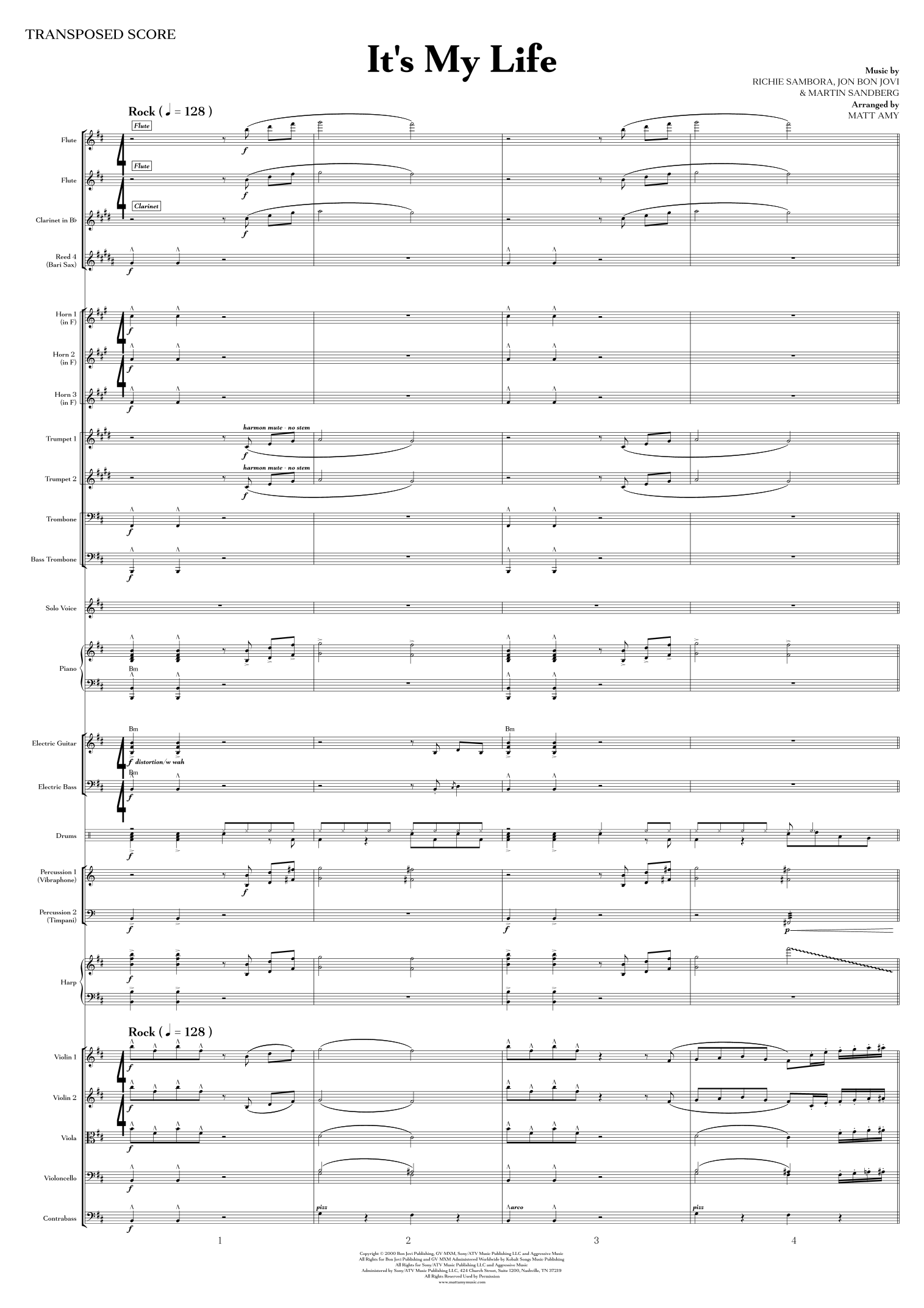 It's My Life (arr. Matt Amy) by Bon Jovi Full Orchestra
