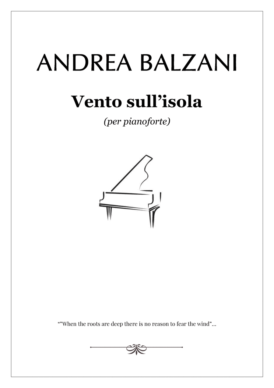 Interactive Digital Sheet Music preview of 'Vento sull' Isola (foglio album)' by Andrea Balzani, Piano Solo page 1