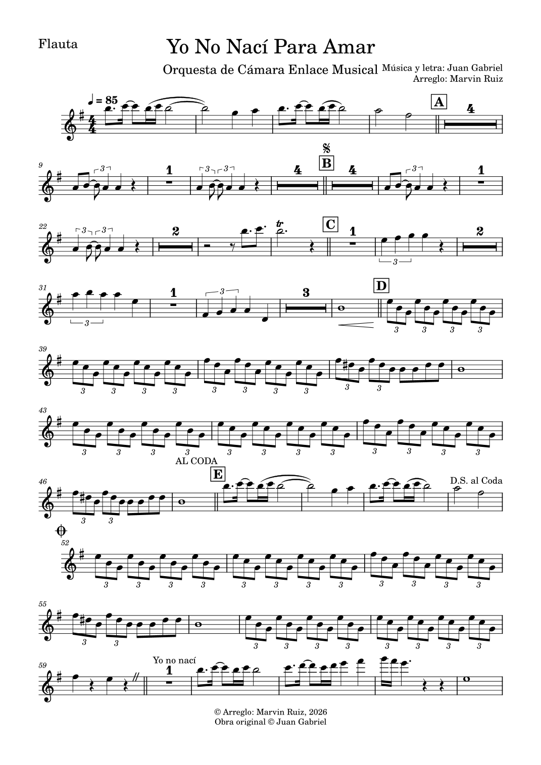 Yo No Naci Para Amar (arr. Marvin Ruiz) by Juan Gabriel 管弦乐团 - 预览