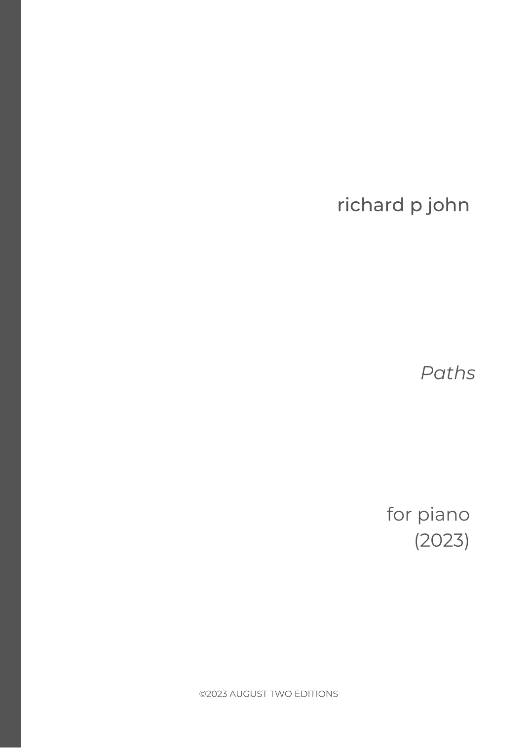 Paths Orchestra Paths by Richard P John Sheet Music for Piano Solo at Sheet Music Direct
