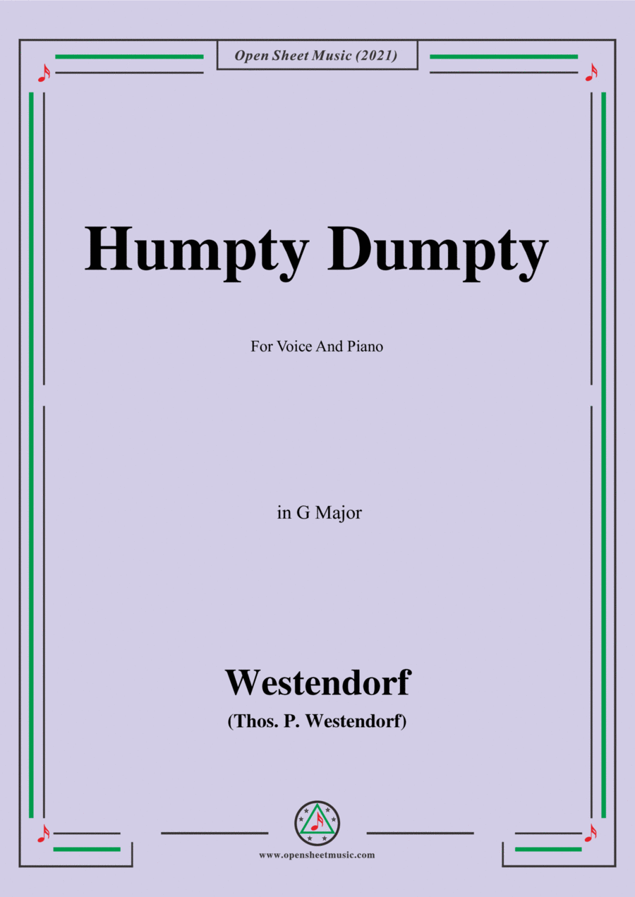 Thos.P.Westendorf-Humpty Dumpty,in C Major,for Voice and Piano (arr ...