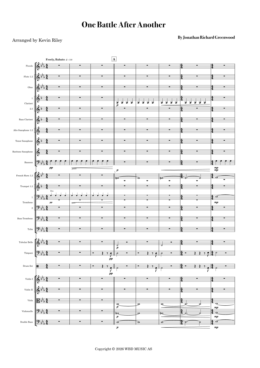 One Battle After Another - Main Title Theme (arr. Kevin Riley) by Jonathan Richard Greenwood Full Orchestra