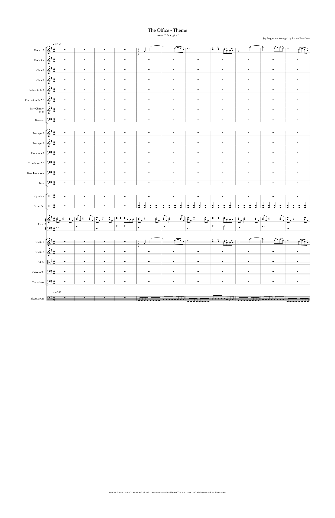 The Office - Theme (arr. Robert Bradshaw) by Jay Ferguson Full Orchestra