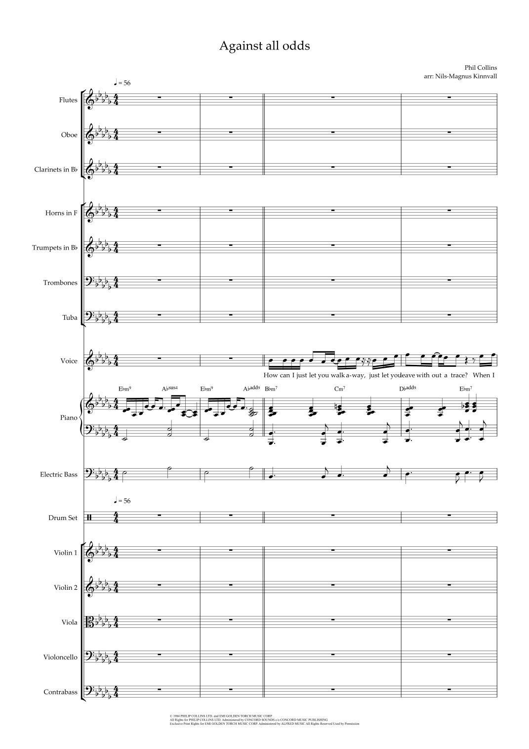 Against All Odds (Take A Look At Me Now) (arr. Nils-Magnus Kinnvall) by Phil Collins 管弦乐团 - 预览