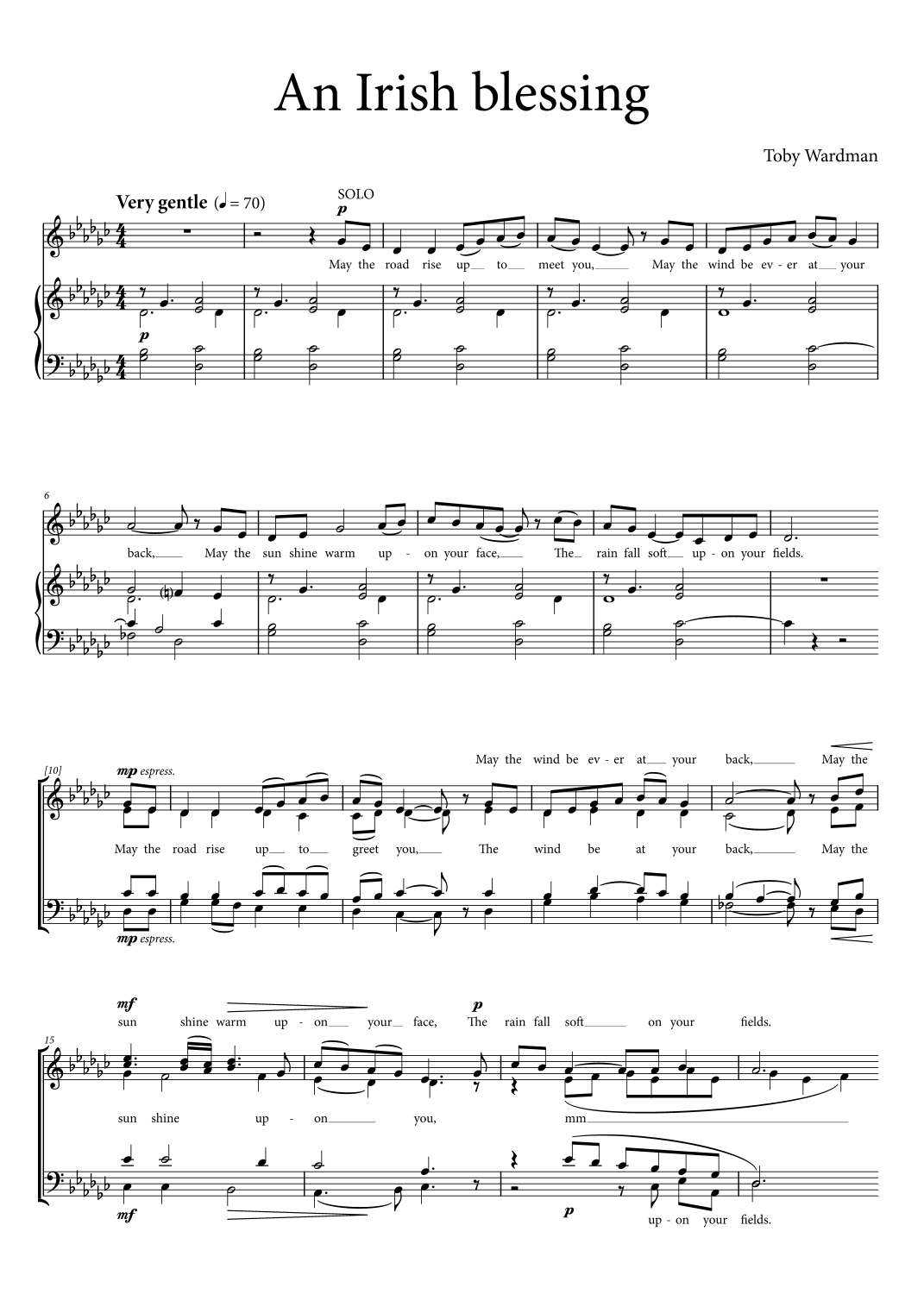 An Irish Blessing Von Toby Wardman Noten Zum Chor SATB Bei Sheet Music 
