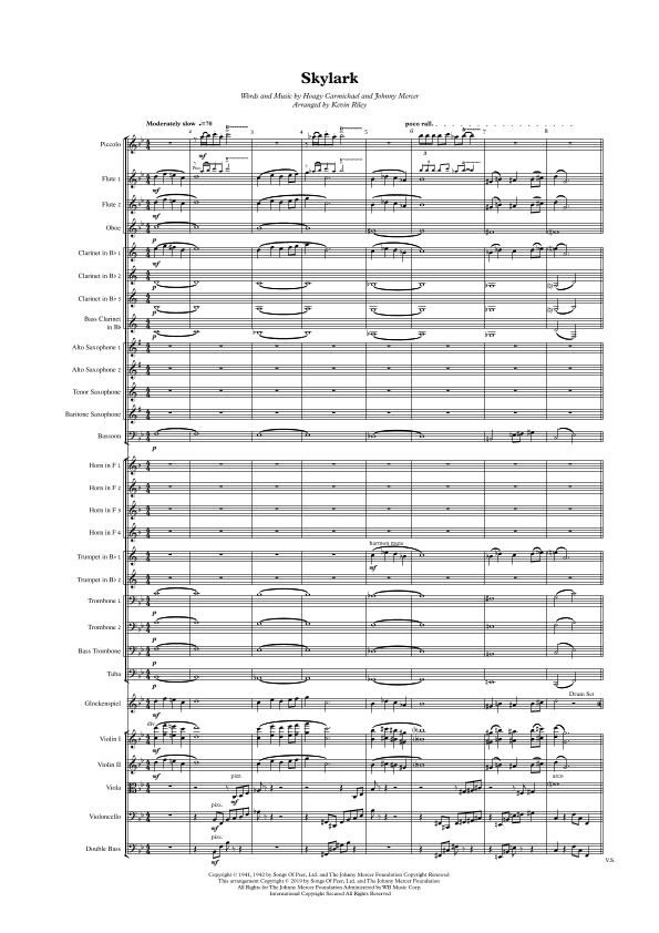 Skylark (arr. Kevin Riley) by Johnny Mercer Full Orchestra