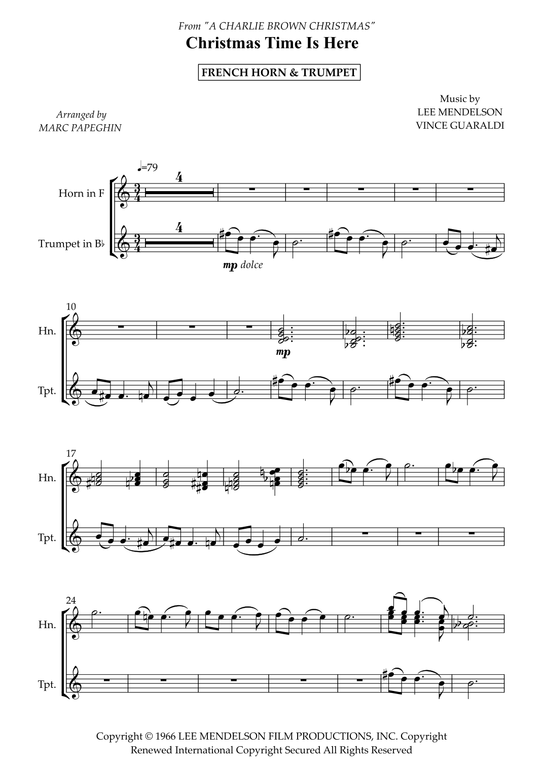 Christmas Time Is Here (arr. Marc Papeghin) by Vince Guaraldi Sheet ...