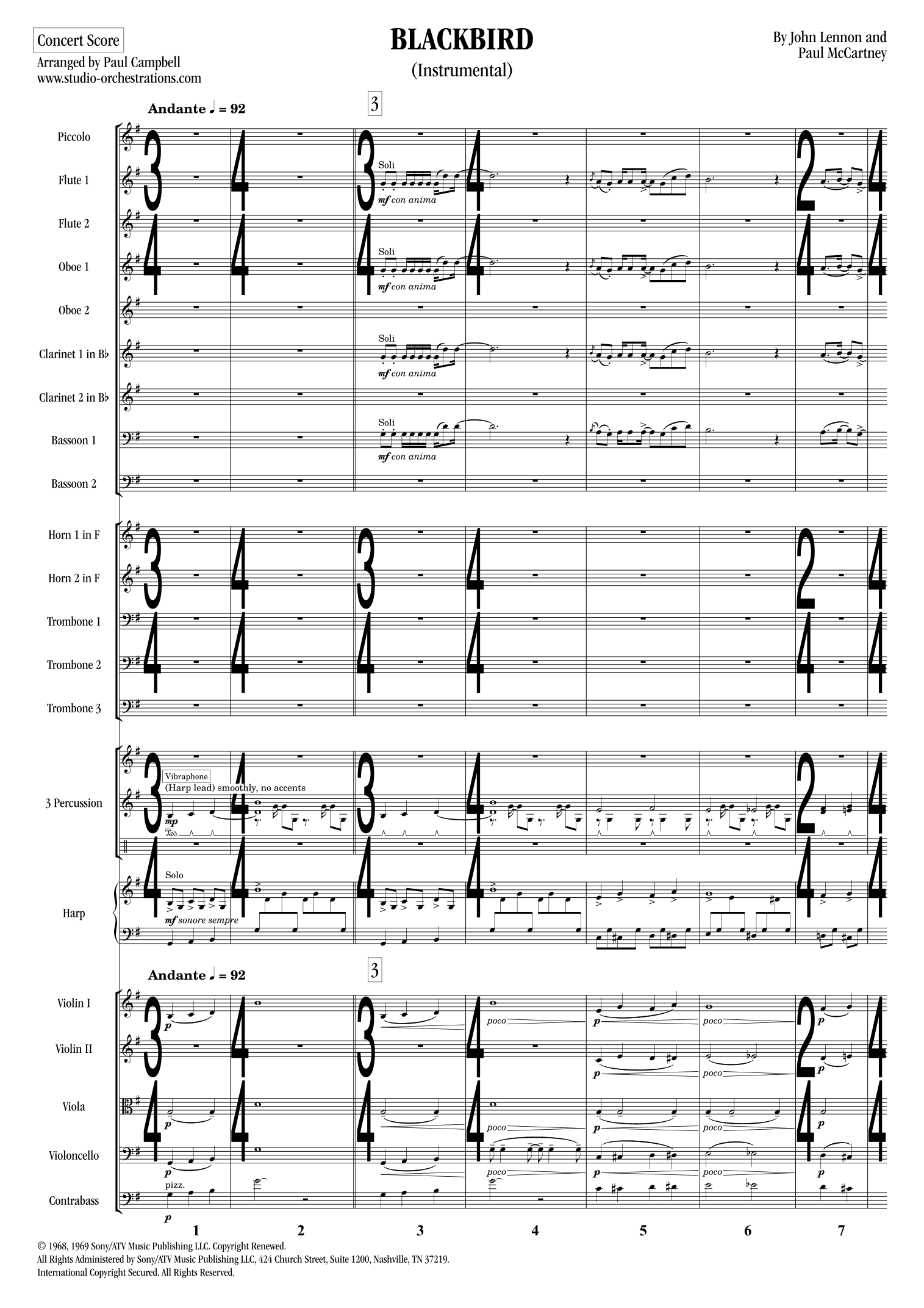 Blackbird (arr. Paul Campbell / Studio Orchestrations) by The Beatles Full Orchestra
