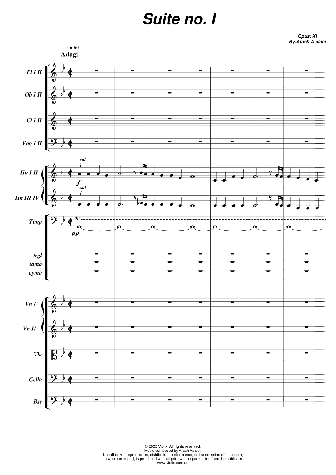 Suite no. 1 - Score Only by Arash Aalaei Full Orchestra
