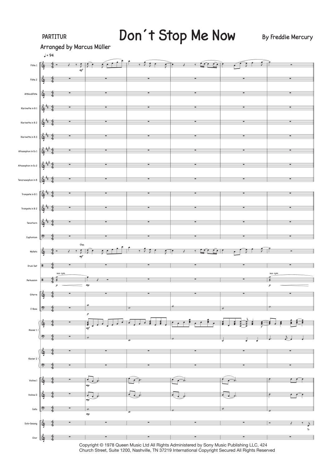 Don't Stop Me Now (arr. Marcus Müller) by Queen Full Orchestra