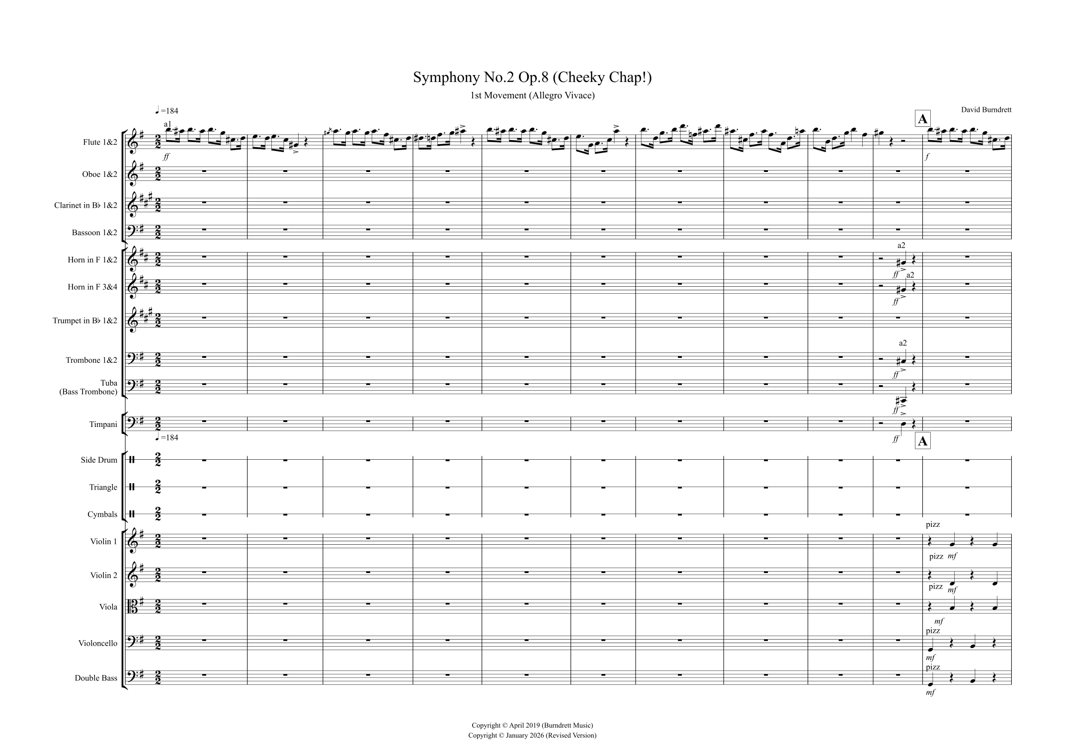 Symphony No.2 Op.8 (Cheeky Chap!) by David Burndrett 全编制管弦乐 - 预览