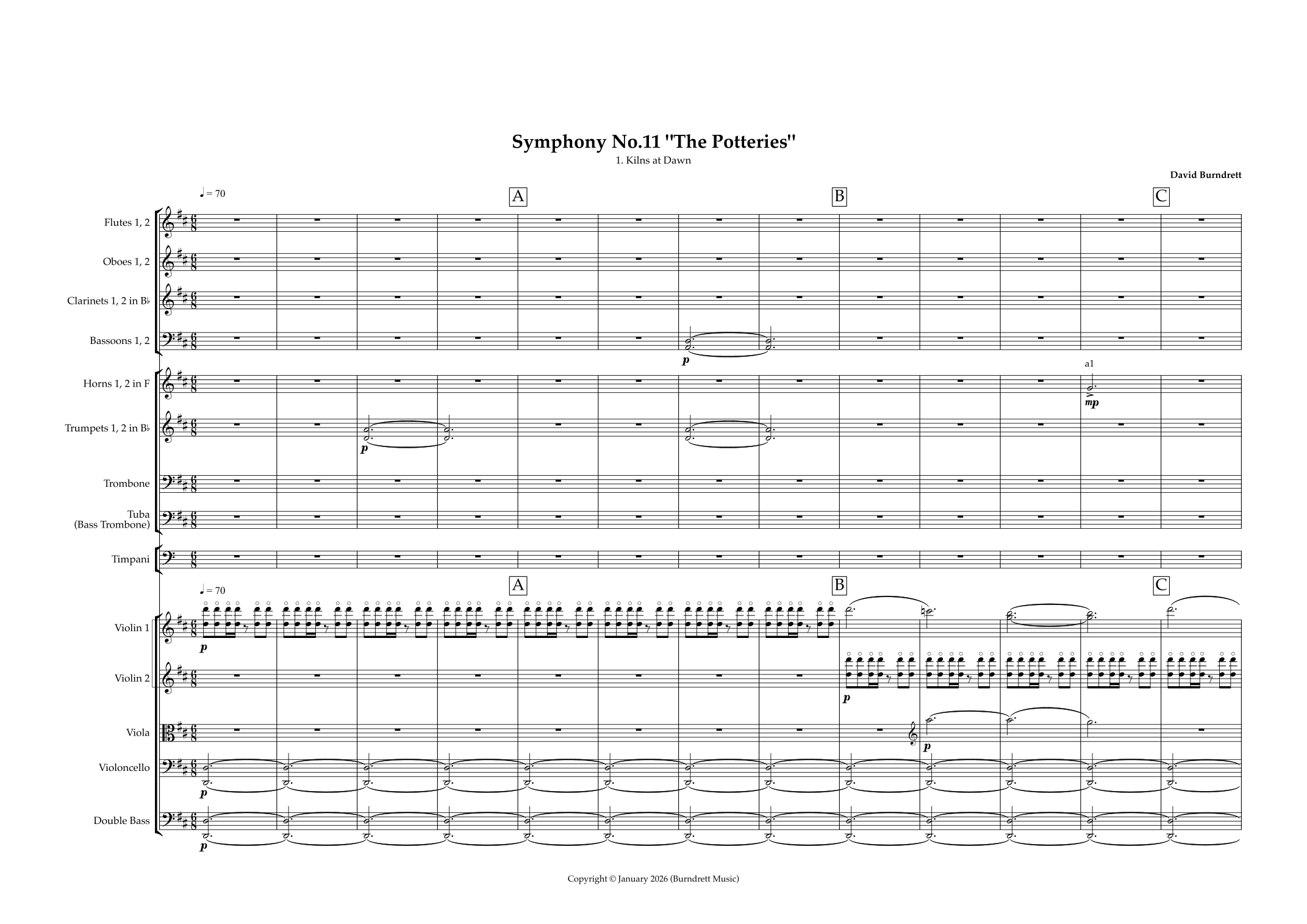 Kilns at Dawn (Symphony No. 11 “The Potteries”, Movement I) by David Burndrett Full Orchestra