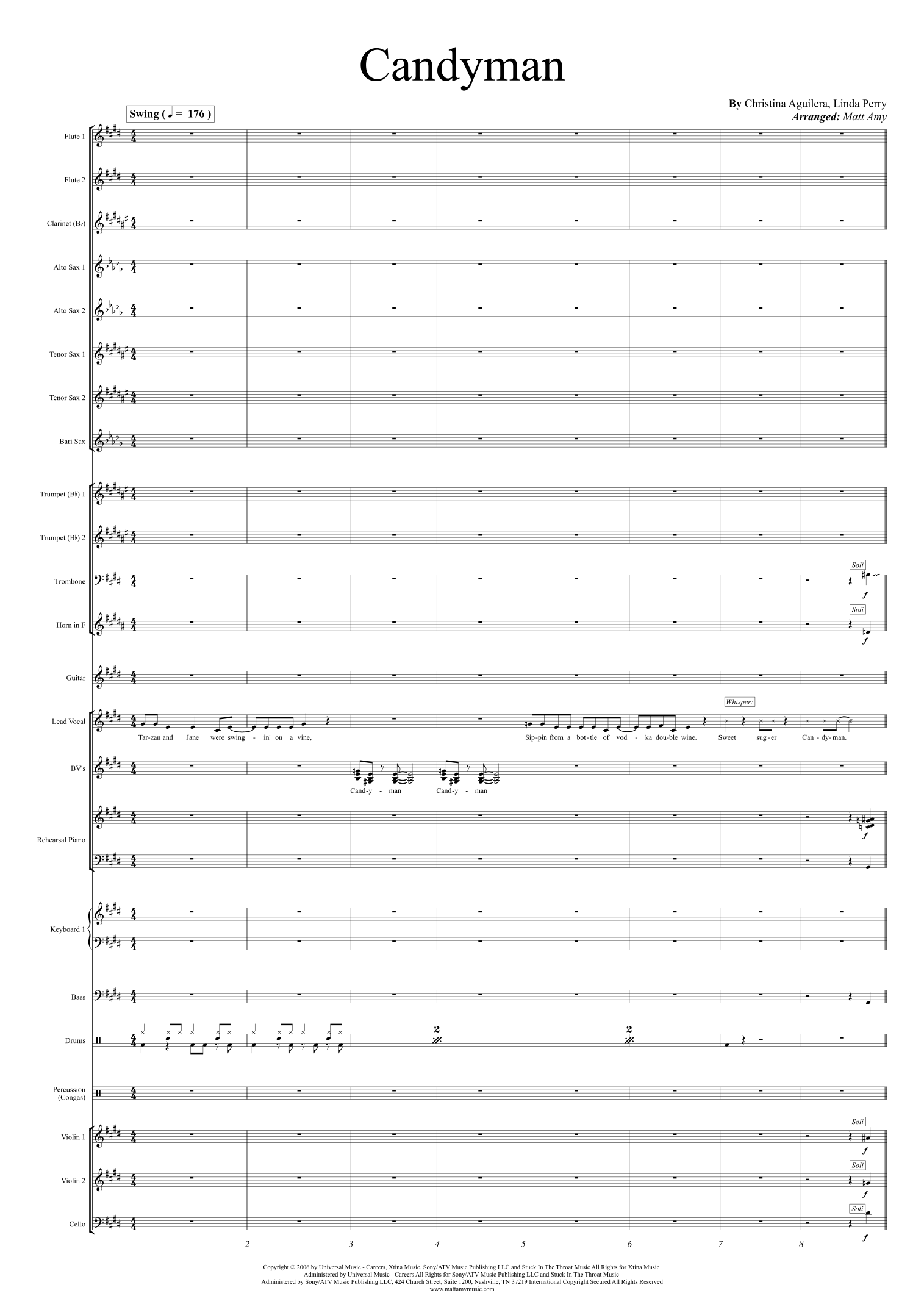 Candyman (arr. Matt Amy) by Christina Aguilera Full Orchestra