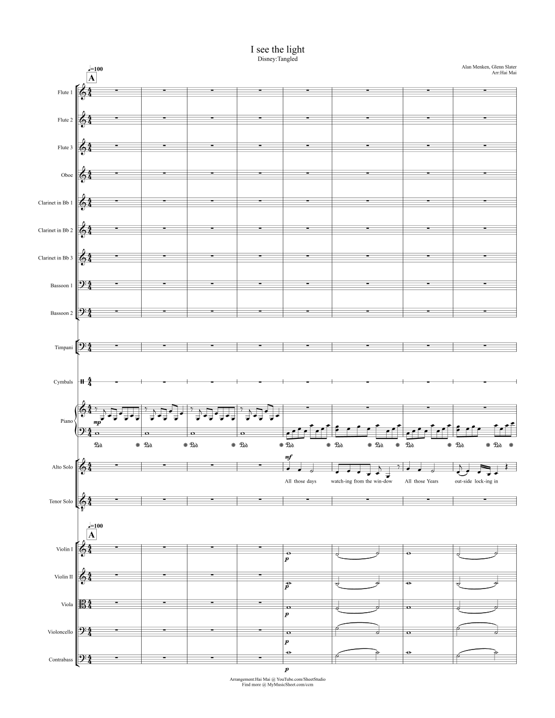 I See The Light (arr. Hai Mai) by Glenn Slater Full Orchestra