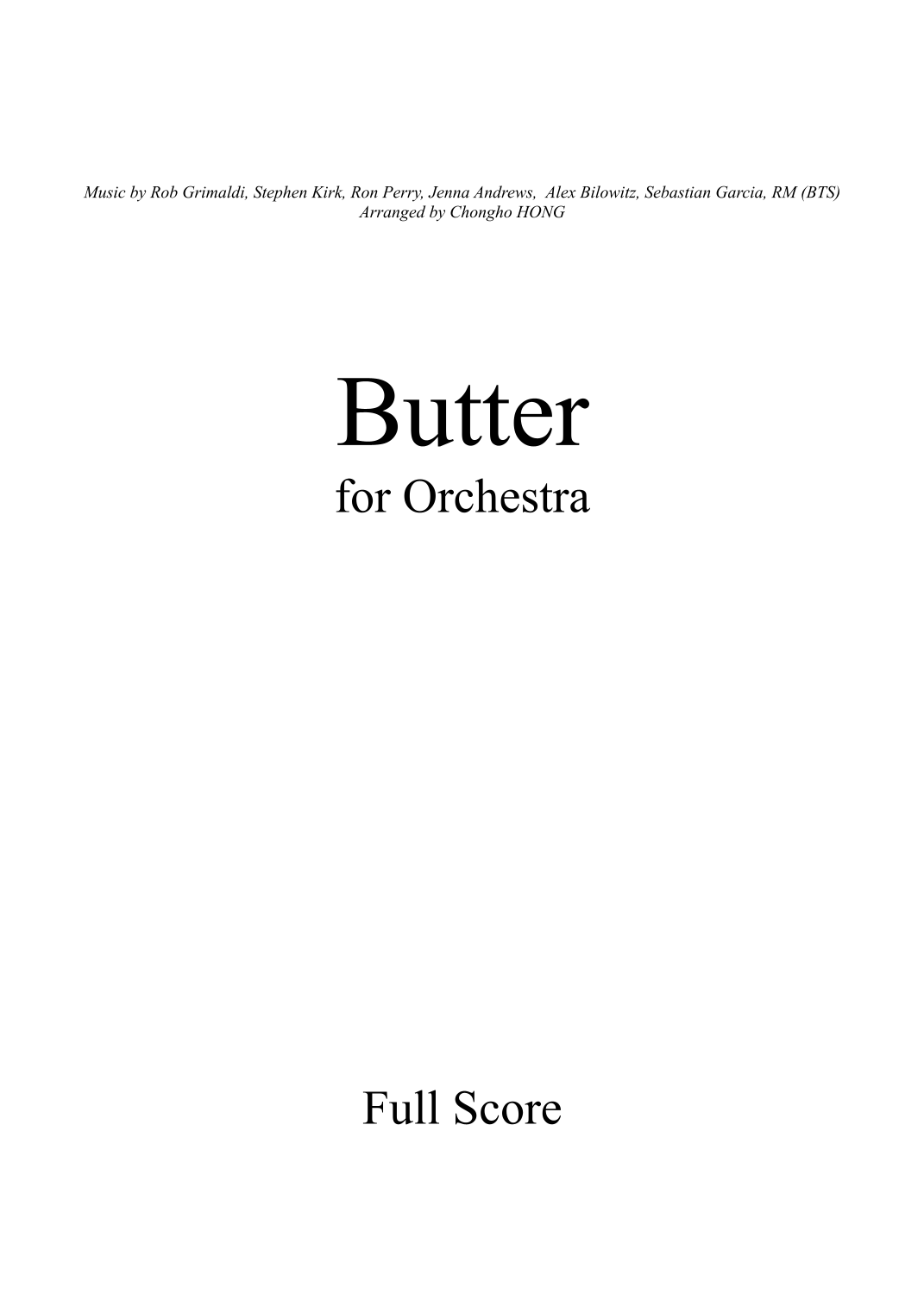 Butter (arr. CHONGHO HONG) by BTS Full Orchestra