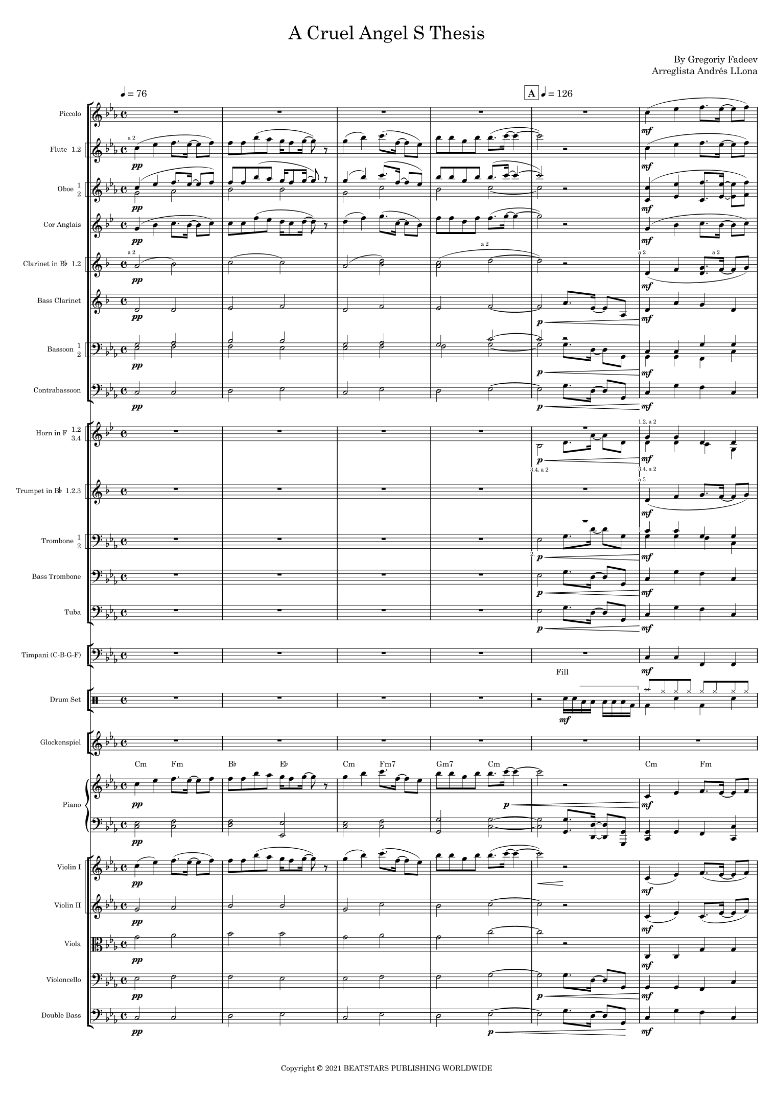 A Cruel Angel S Thesis 8 Bit (arr. Andrés LLona) by Bass Estrada Full Orchestra