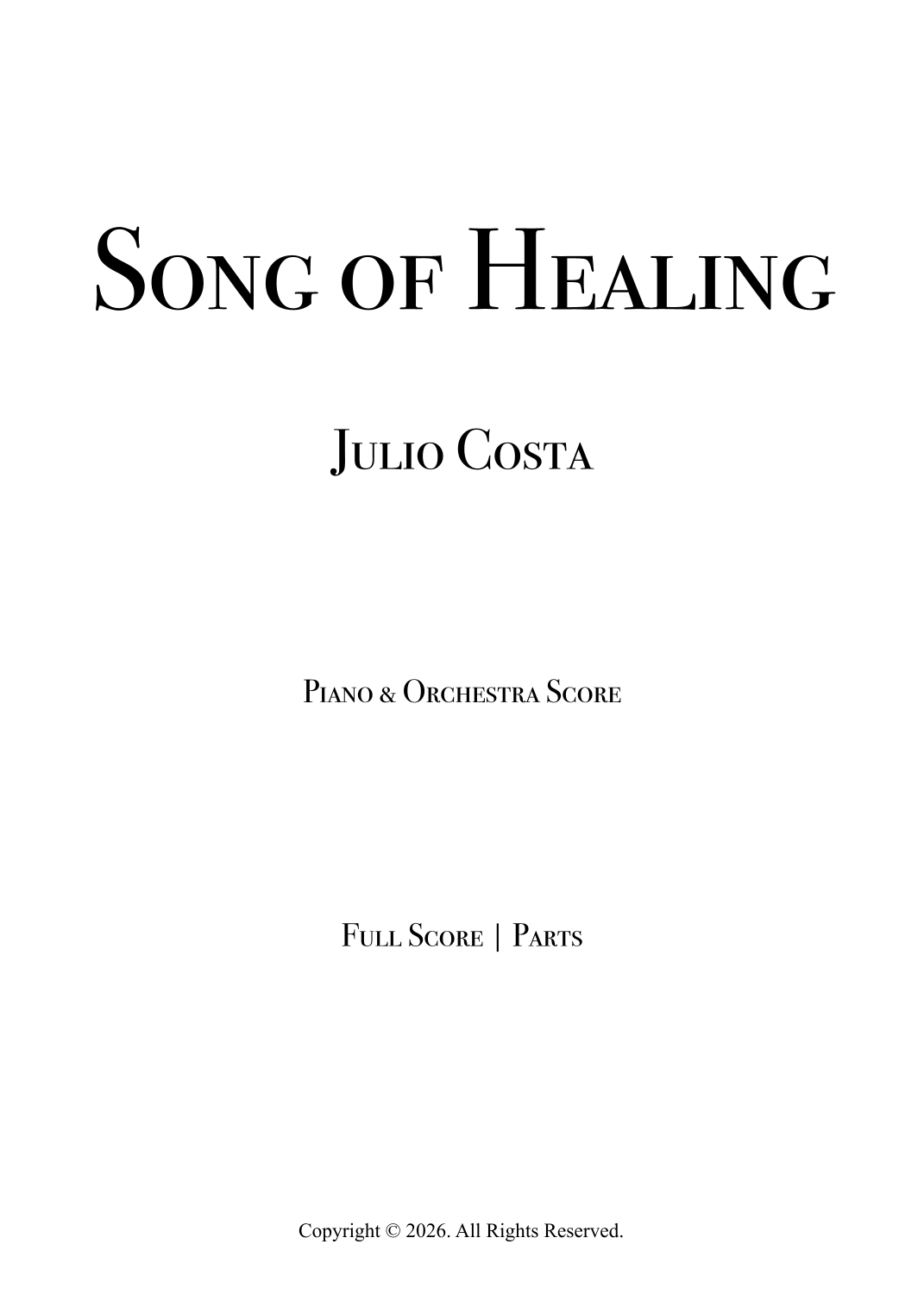 Song of Healing by Julio Costa Full Orchestra