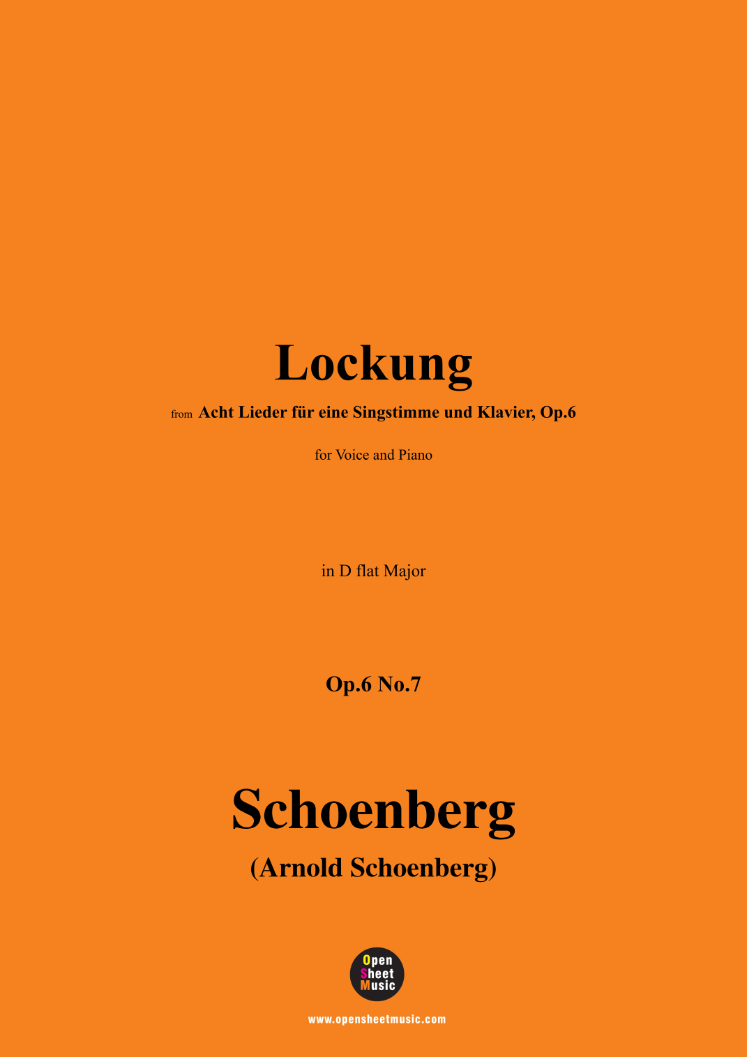 Schoenberg-Lockung,in D flat Major (arr. OSM) by Arnold Schoenberg ...