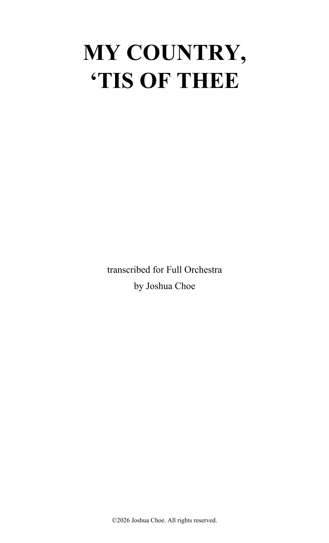 My Country, ‘Tis of Thee (arr. JMJ Arrangements) by Traditional Full Orchestra