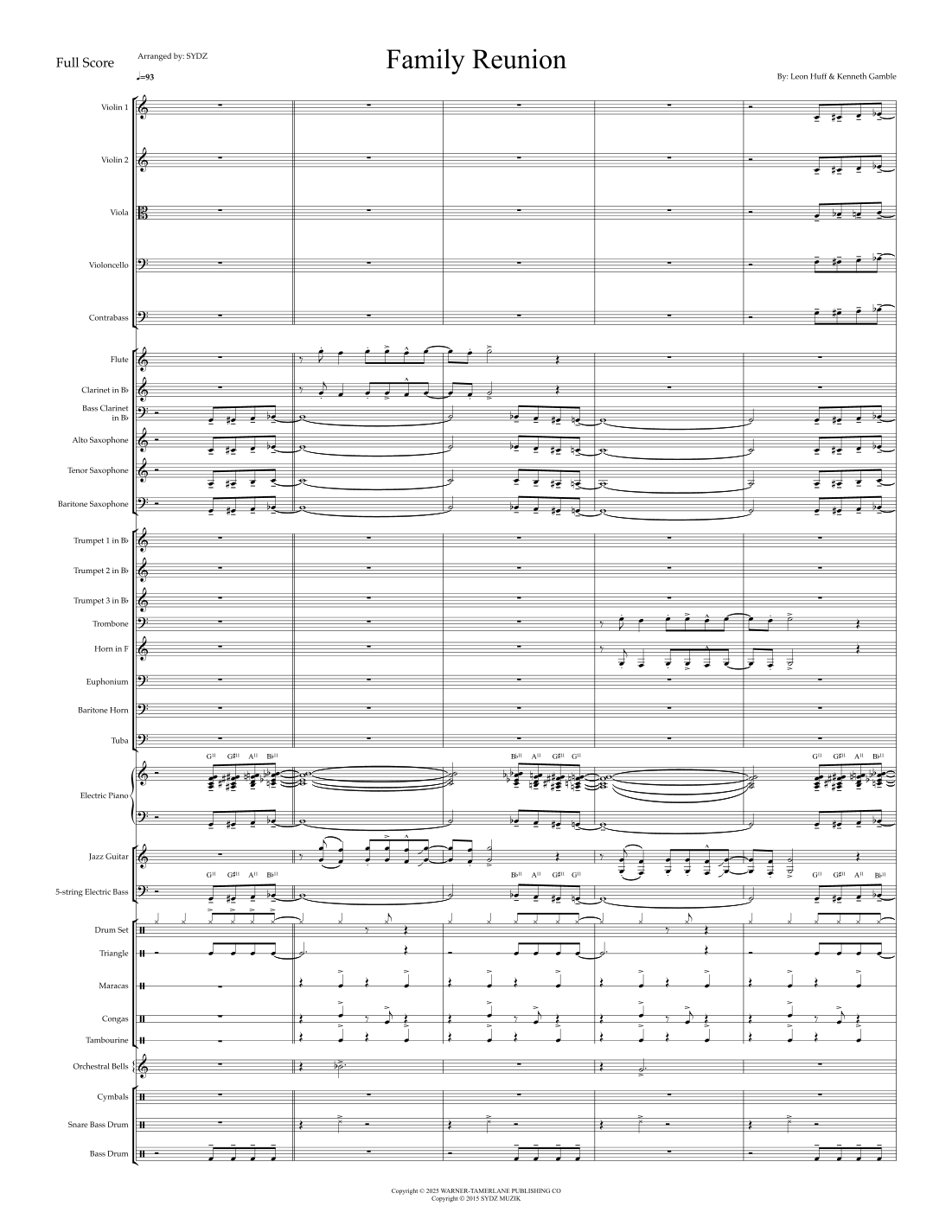 Family Reunion (arr. SYDZ) by Leon Huff Full Orchestra