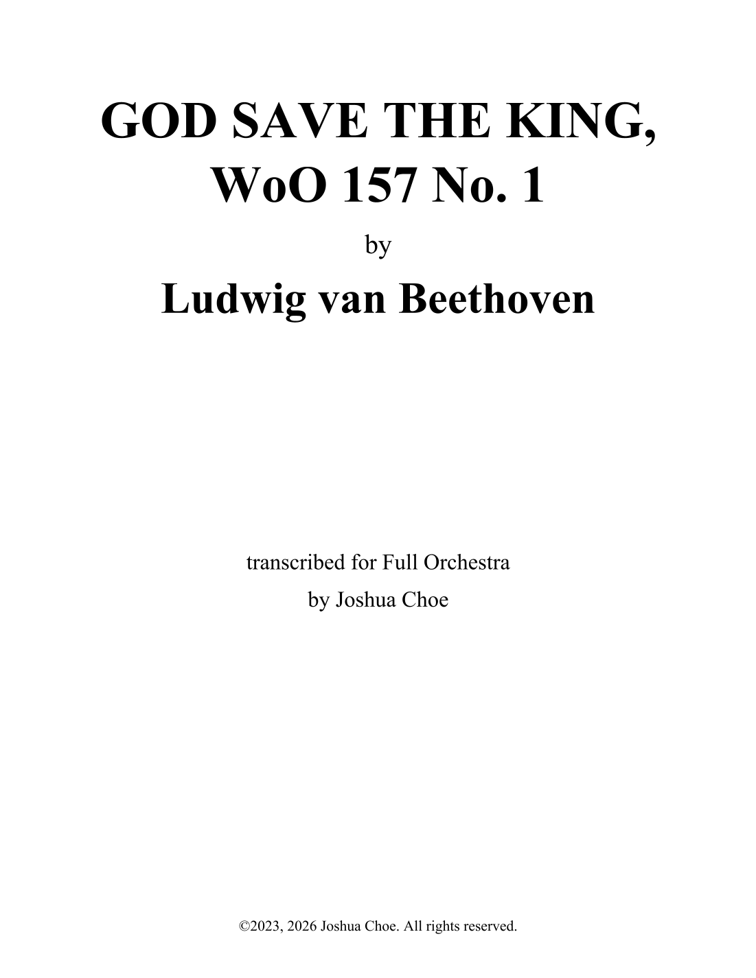 12 Songs of Various Nationalities, WoO 157: 1. God Save the King (arr. Joshua Choe) by Ludwig Van Beethoven 管弦乐团 - 预览
