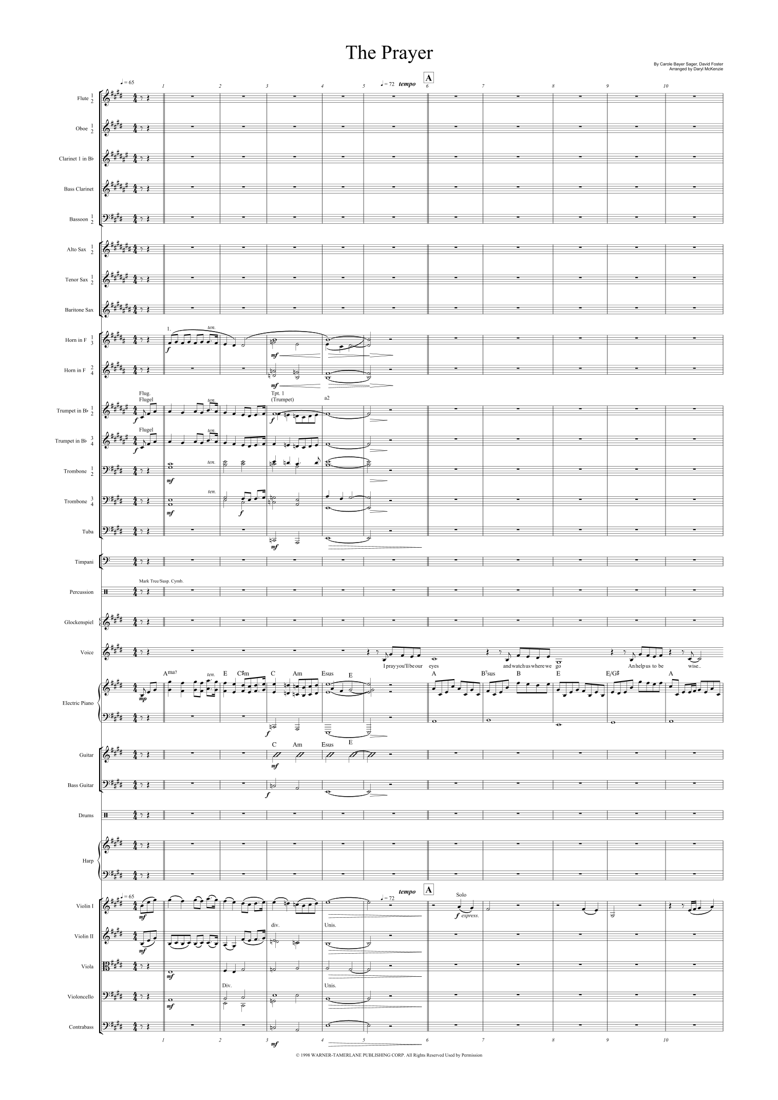 The Prayer (arr. Daryl McKenzie) by Celine Dion & Andrea Bocelli Full Orchestra (全编制管弦乐团) - 预览