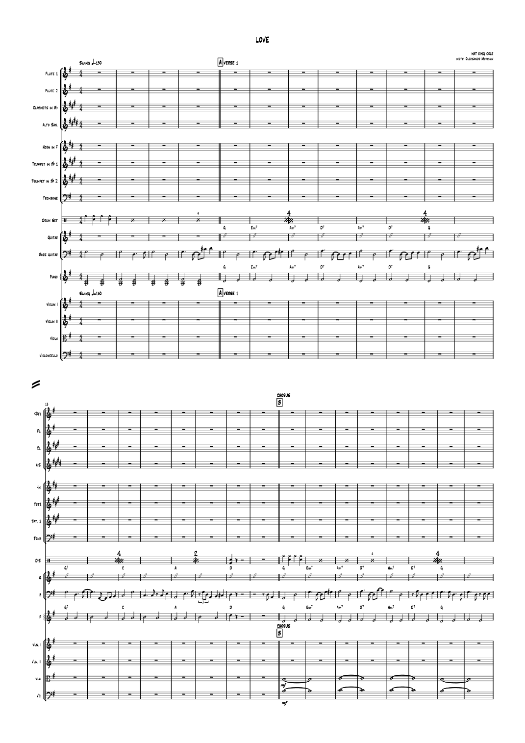 Love (arr. Oleksandr Movchan) by Nat King Cole Full Orchestra