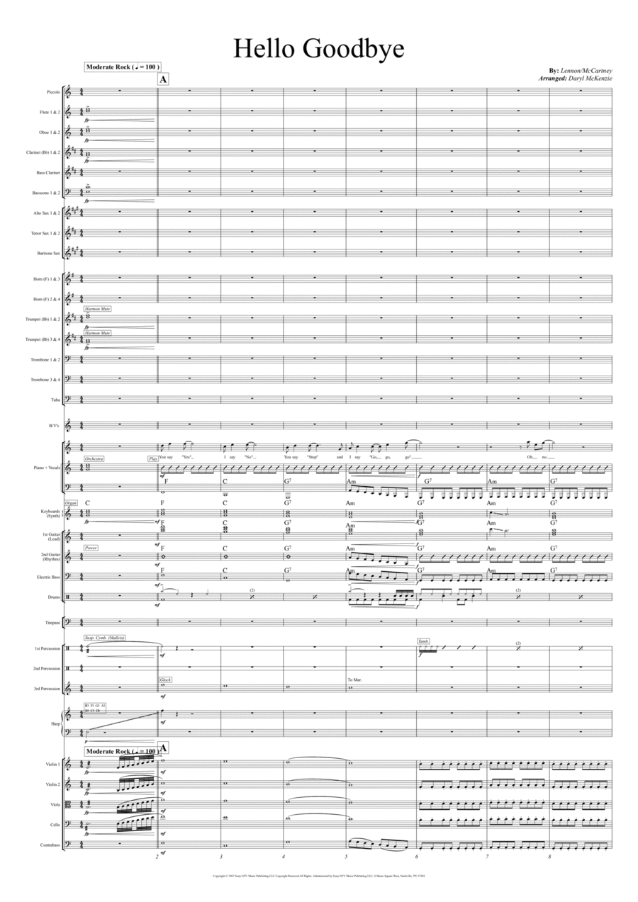 Hello, Goodbye (arr. Daryl McKenzie) by The Beatles 全编制管弦乐团 - 预览