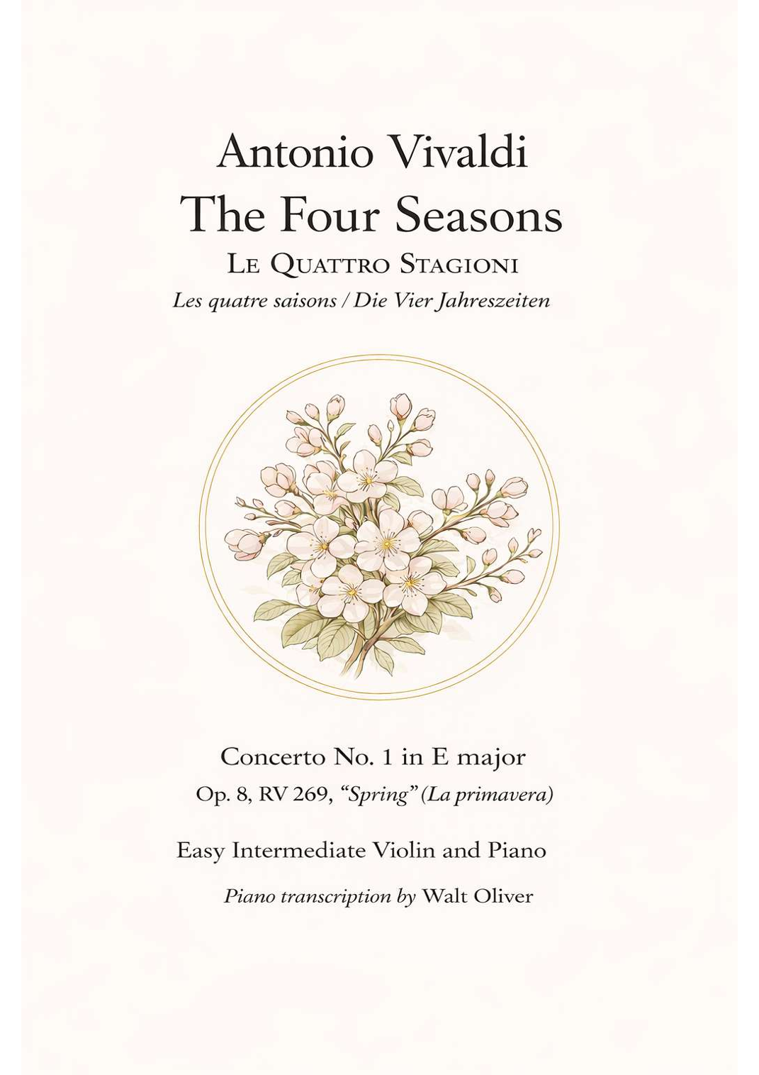 Vivaldi - The Four Seasons - Spring - Complete - Violin and Piano ...